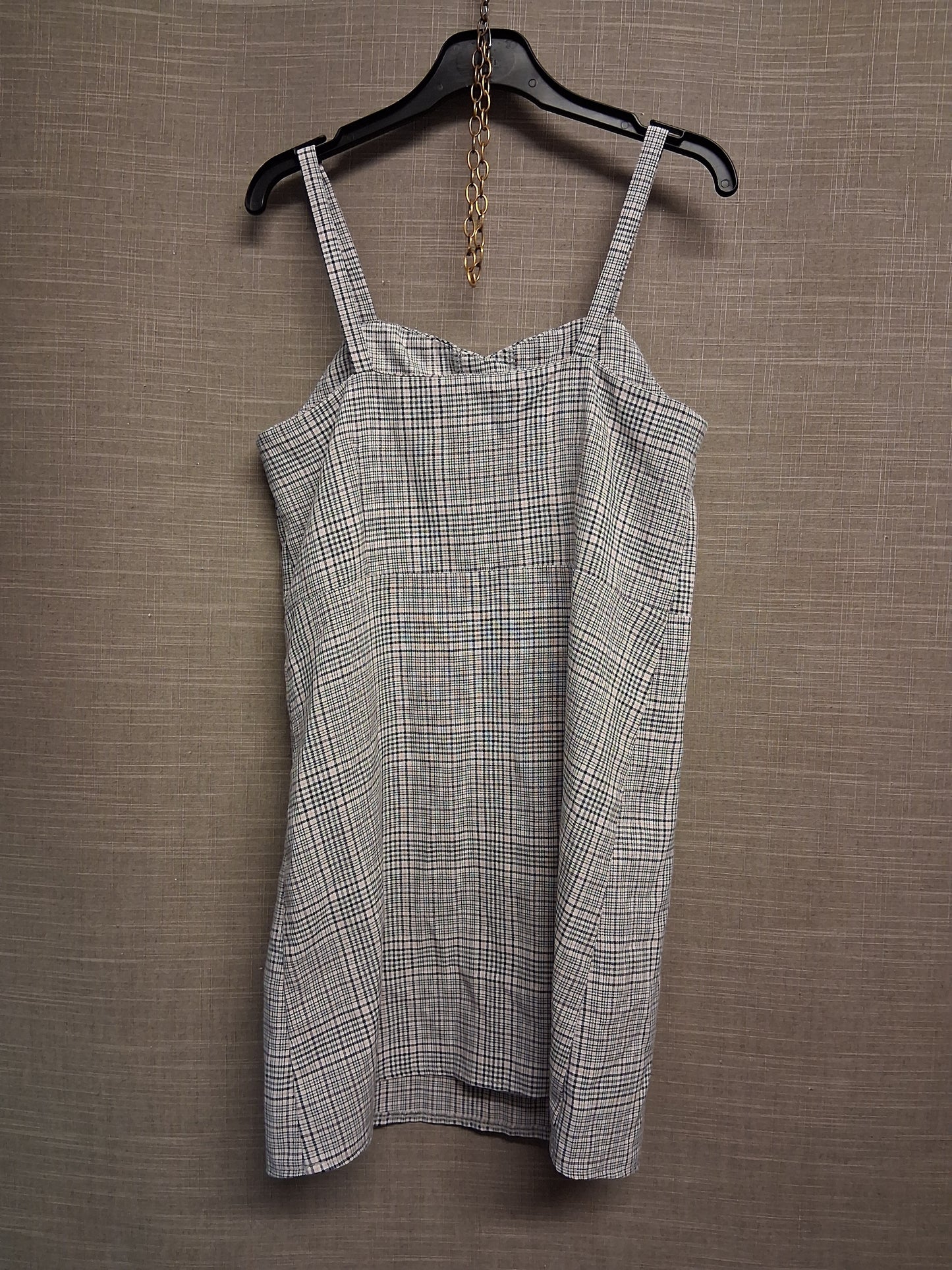 Primark Girls Beige Black Check Pinafore Dress Age 10-11 Years