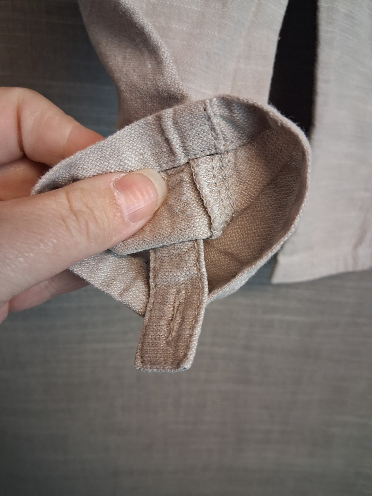 F&F Boys Beige Lightweight Roll Up Trousers Age 9-12 Months