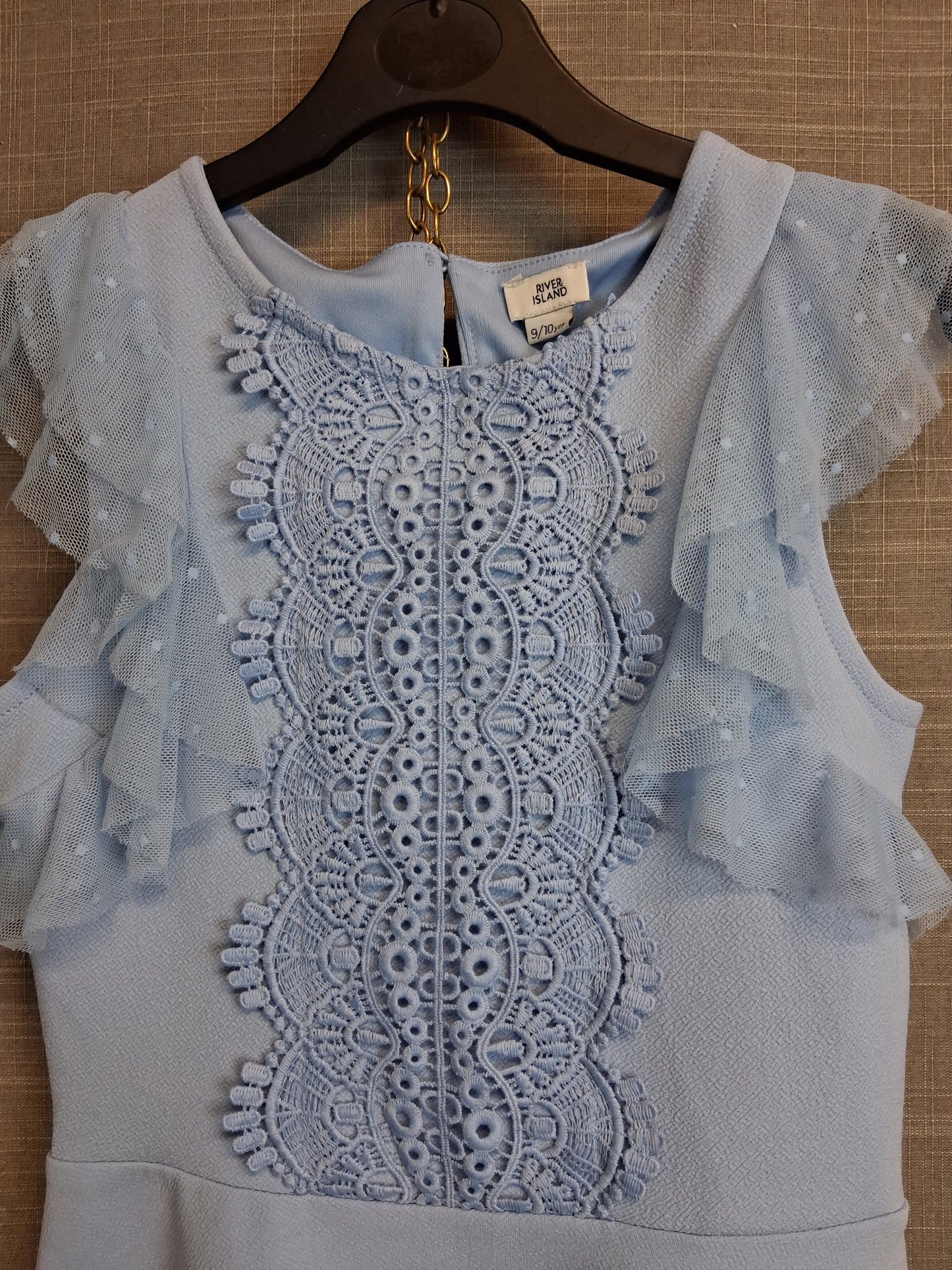River Island Girls Blue Dress Age 9-10 Years