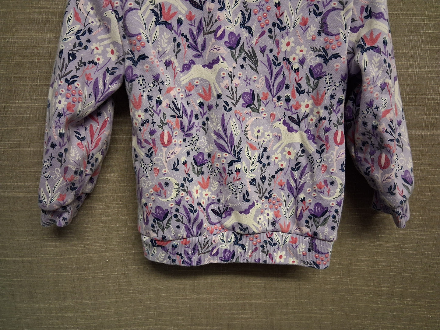 Nutmeg Girls Purple Unicorn Floral Sweater Long Sleeve Age 18-24 Months