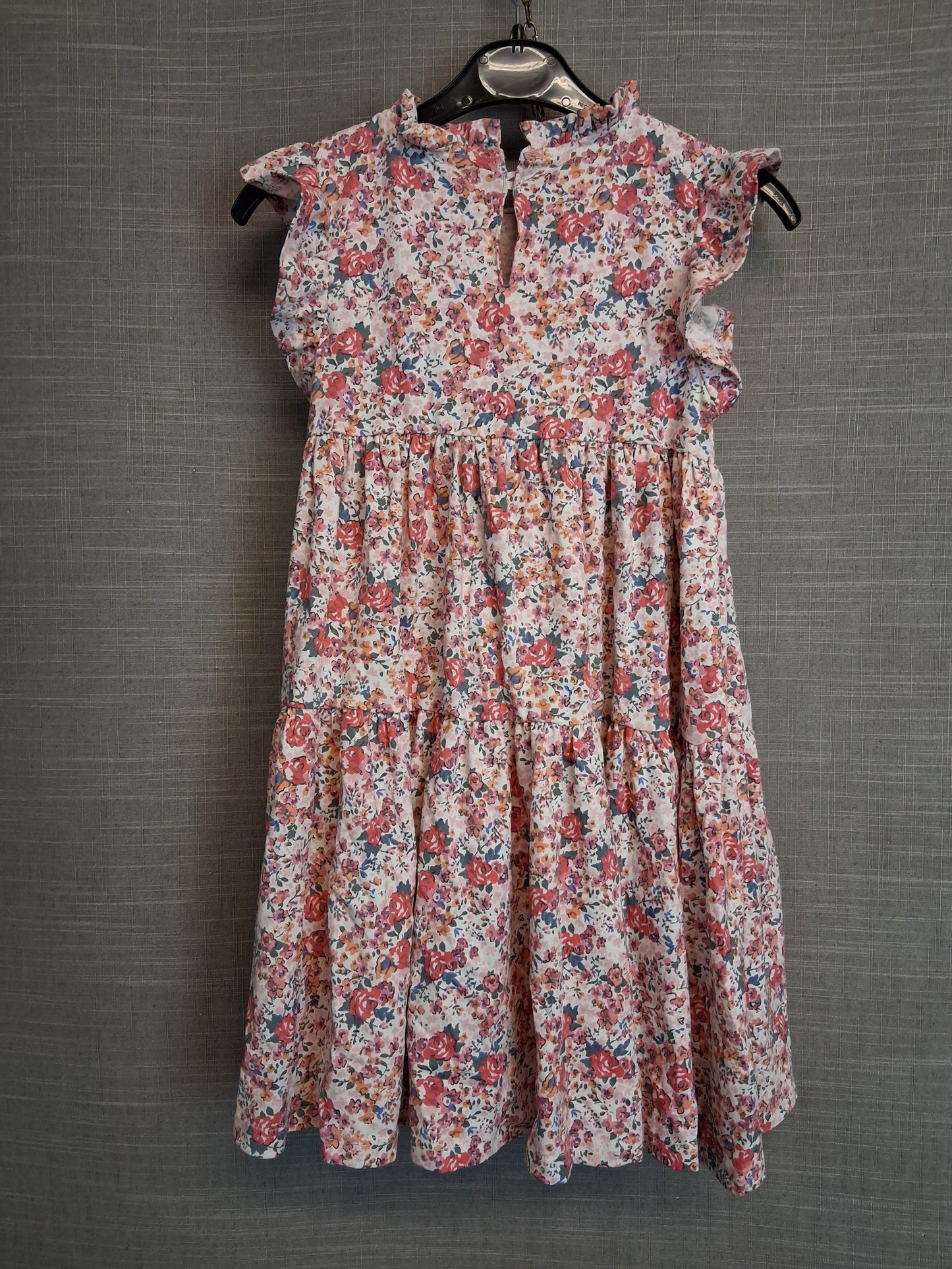 Next Girls Floral Multicolour Jersey Tiered Dress Sleeveless Age 5-6 Years