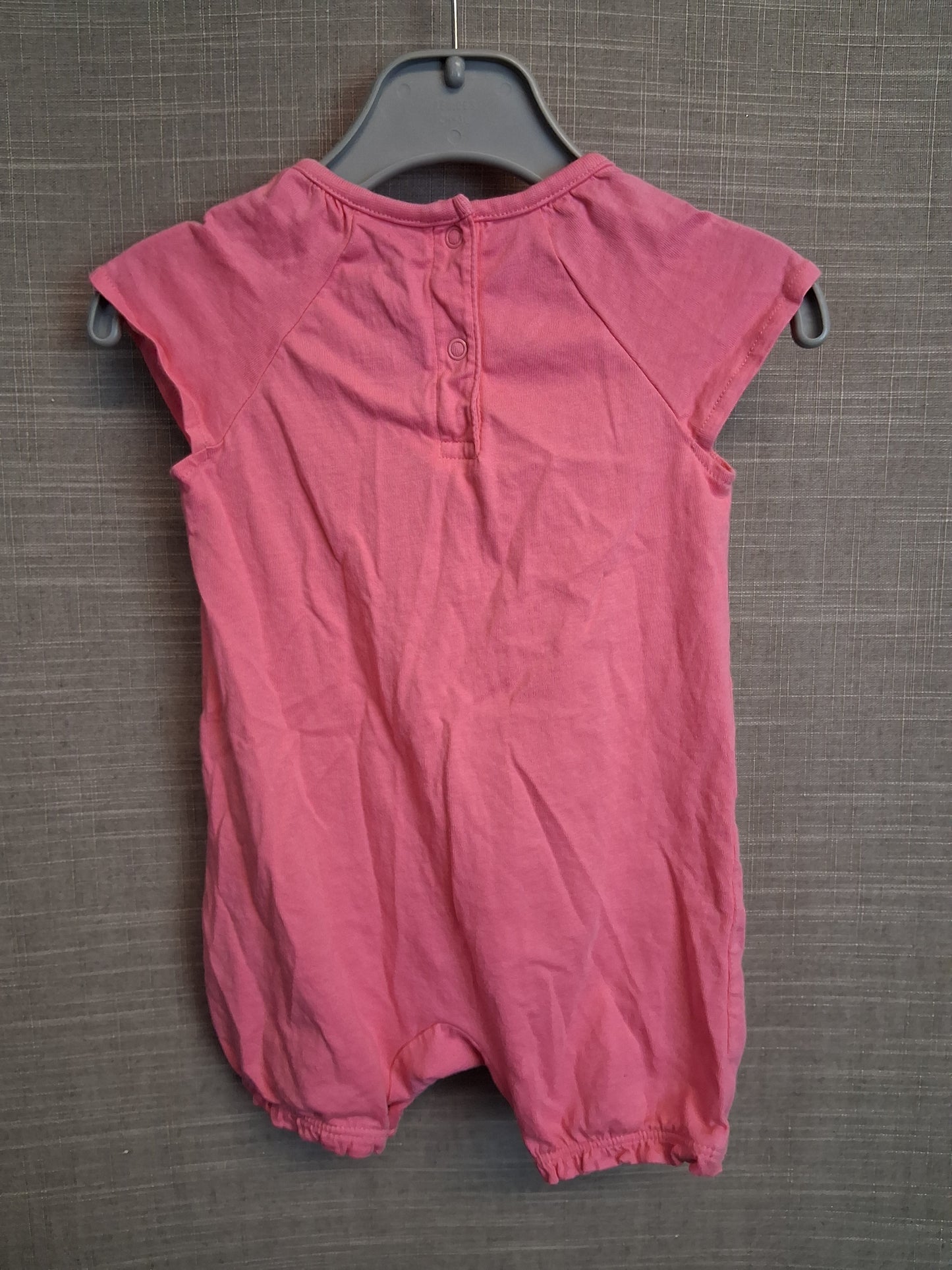 F&F Girls Pink Romper Sleepsuit Age 6-9 Months