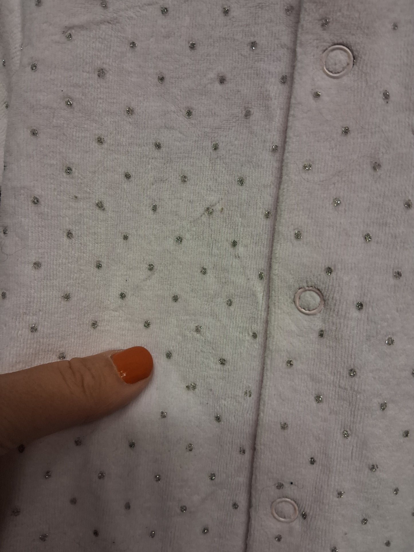 Tutto Piccolo Girls Pale Pink Silver Spot A Line Velour Style Dress Age 12-18 Months