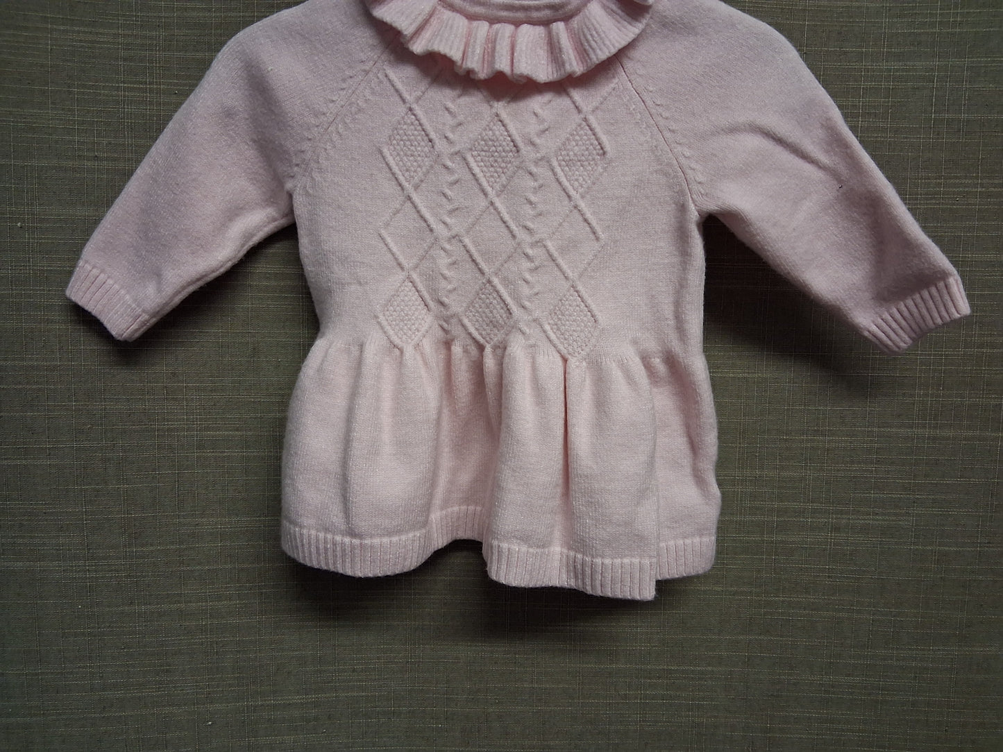 Nutmeg Girls Pale Pink Soft Knit Jumper Dress Age 0-3 Months