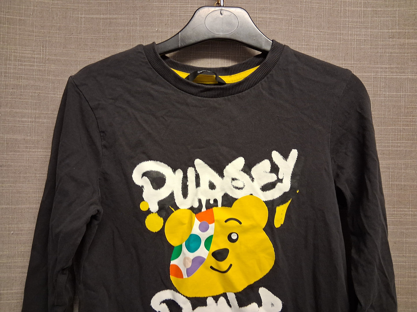 George Boys "Pudsey" Children in Need Black Long Sleeve T-Shirt Age 8-9 Years