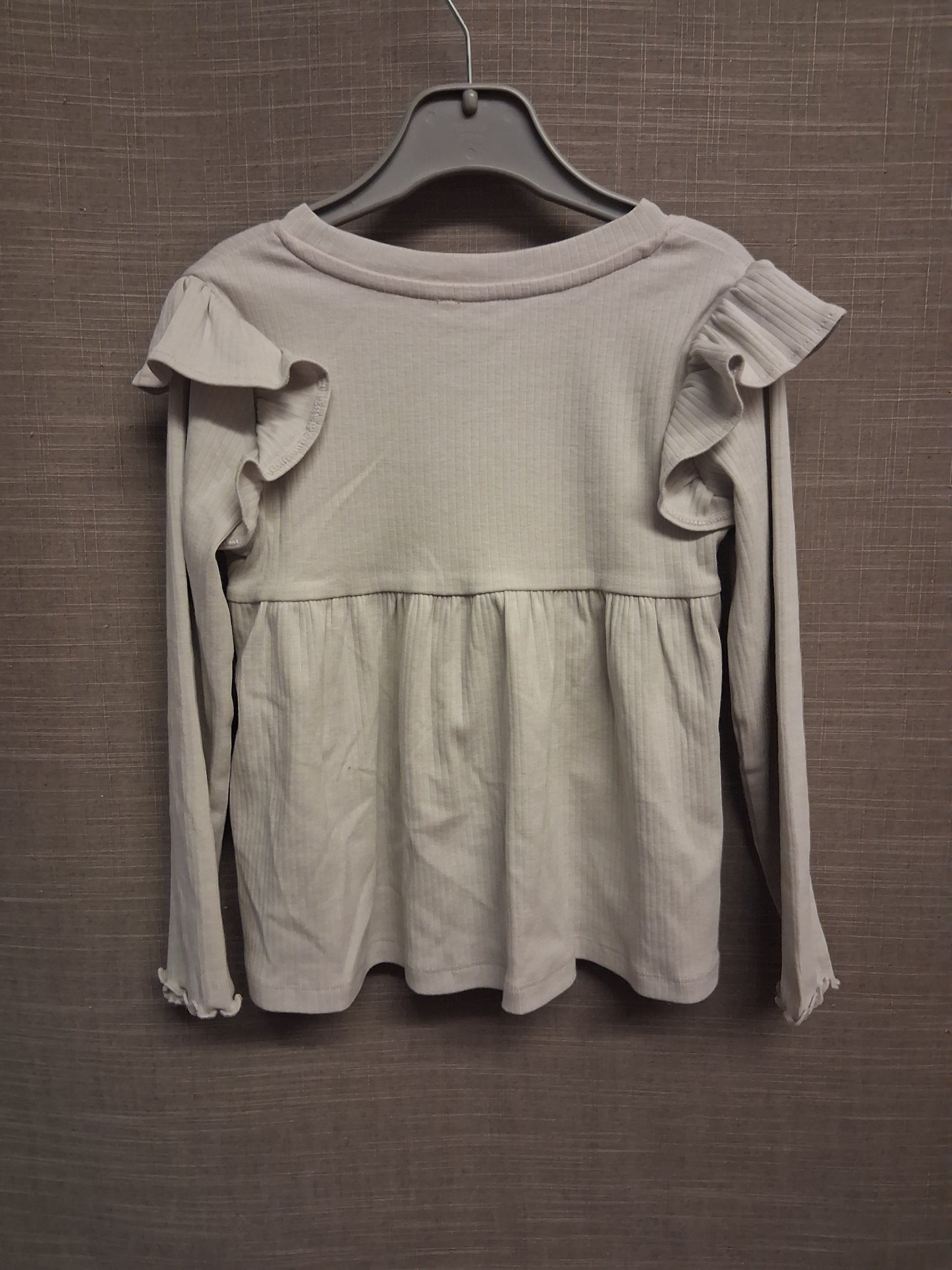 River Island Grey Ribbed Long Sleeve Top Bow Detail Age 3-4 Years