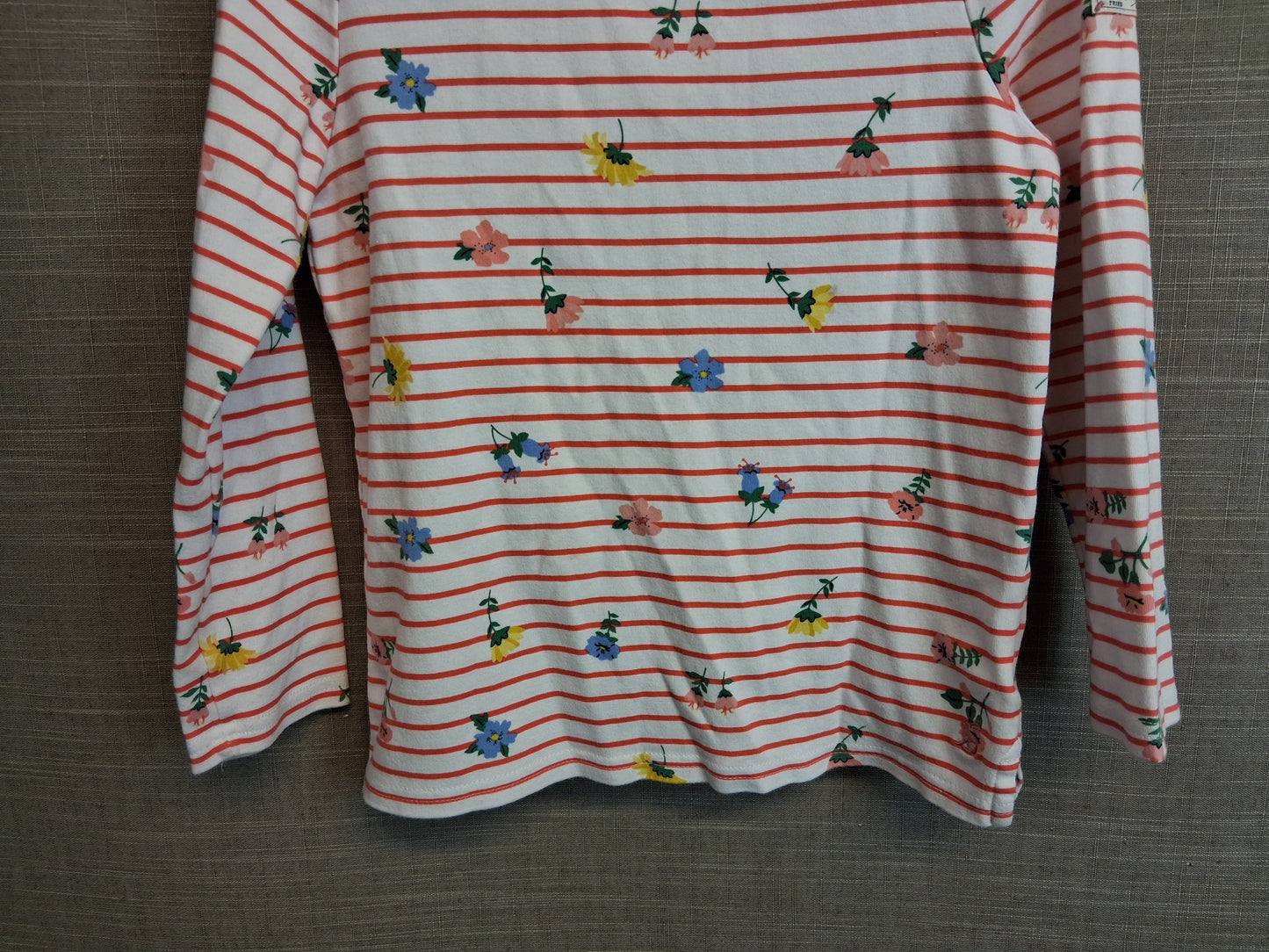 Joules Girls Long Sleeve Top Striped Floral Jersey Age 8 Years