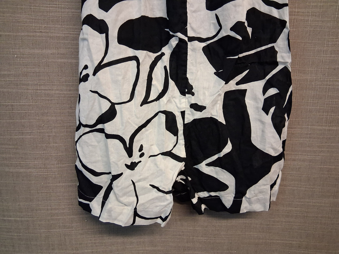 F&F Black White Floral Playsuit 100% Cotton Sleeveless Age 6-7 Years