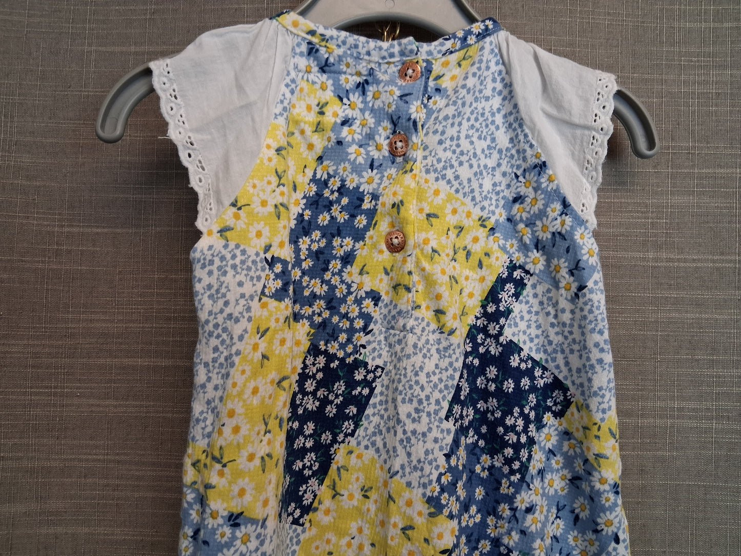 Mantaray Girls Blue Floral Jersey Romper Age 9-12 Months