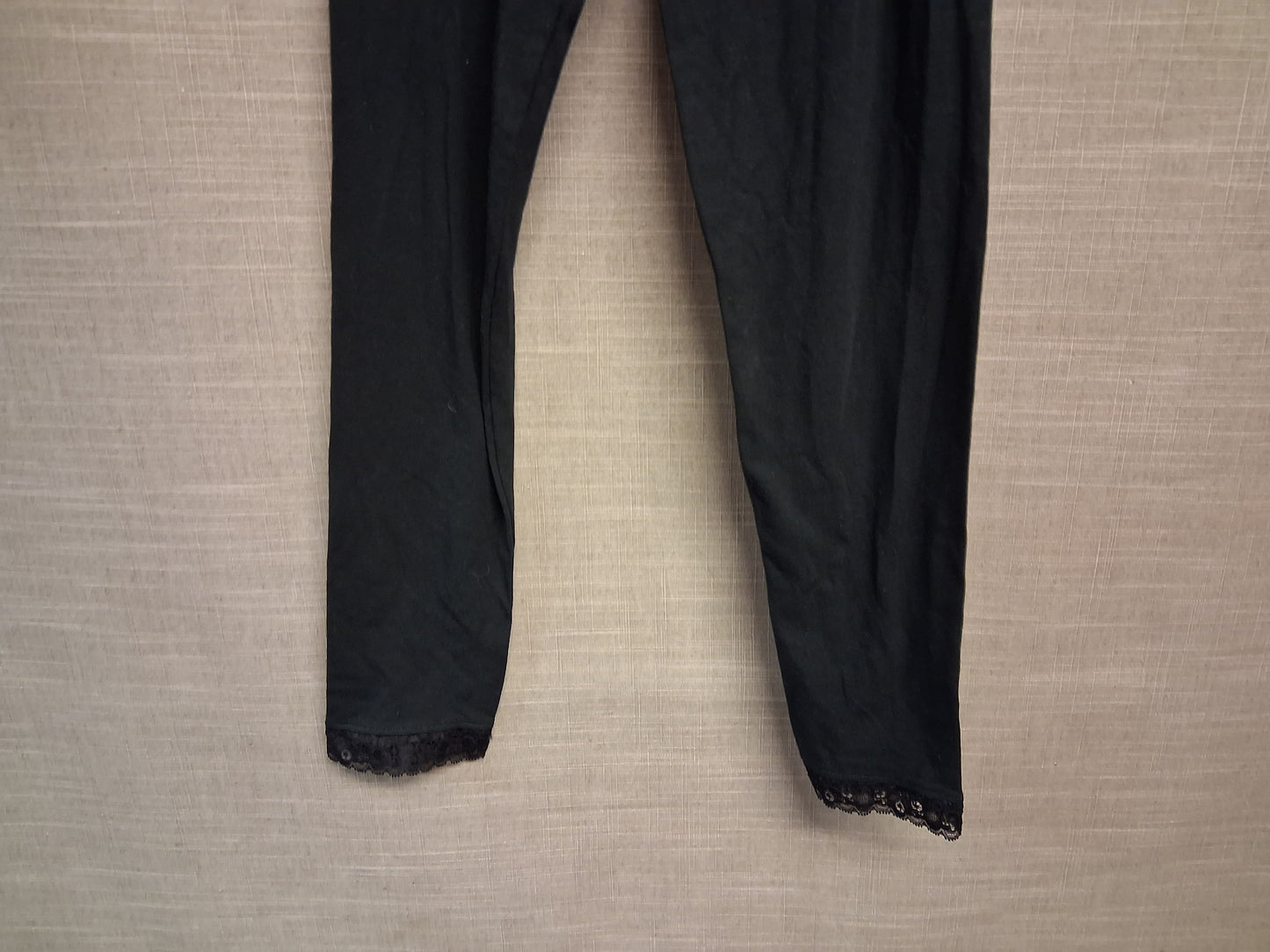 George Girls Lace Hem Black Leggings Age 10-11 Years New