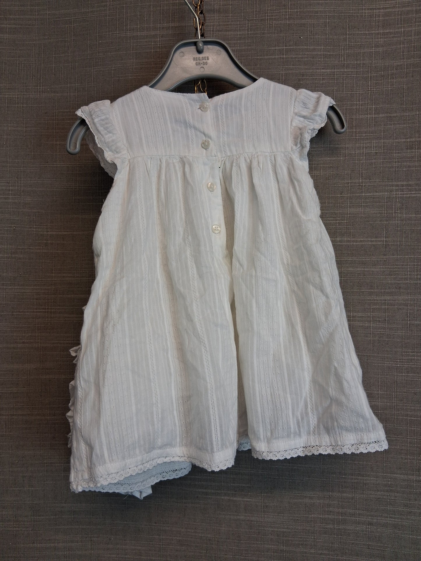 Next Girls White Sleeveless Dress With Matching Pants Age 3-6 Months