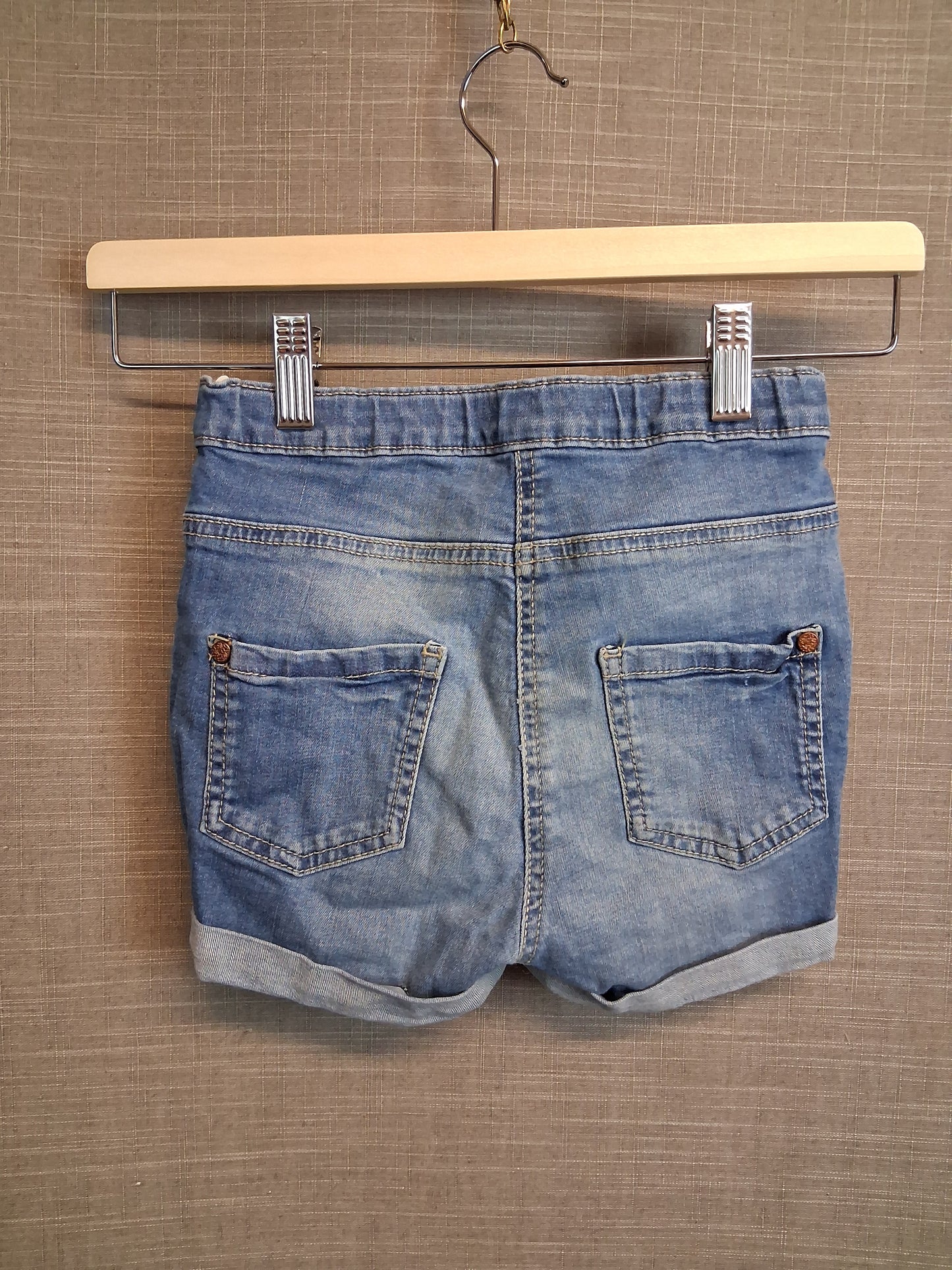 Nutmeg Girls Blue Denim High Waist Shorts Age 8-9 Years