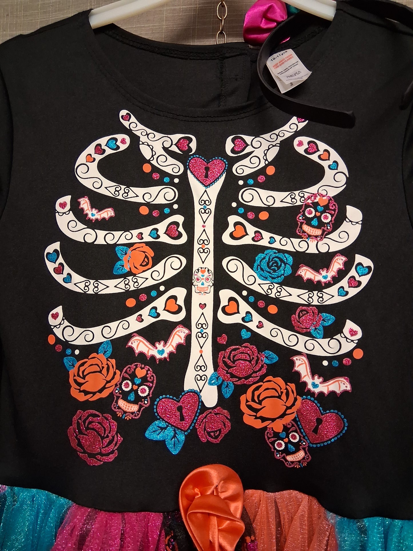 Matalan Girls Halloween Costume Day of the Dead With Headband Age 11-12 Years