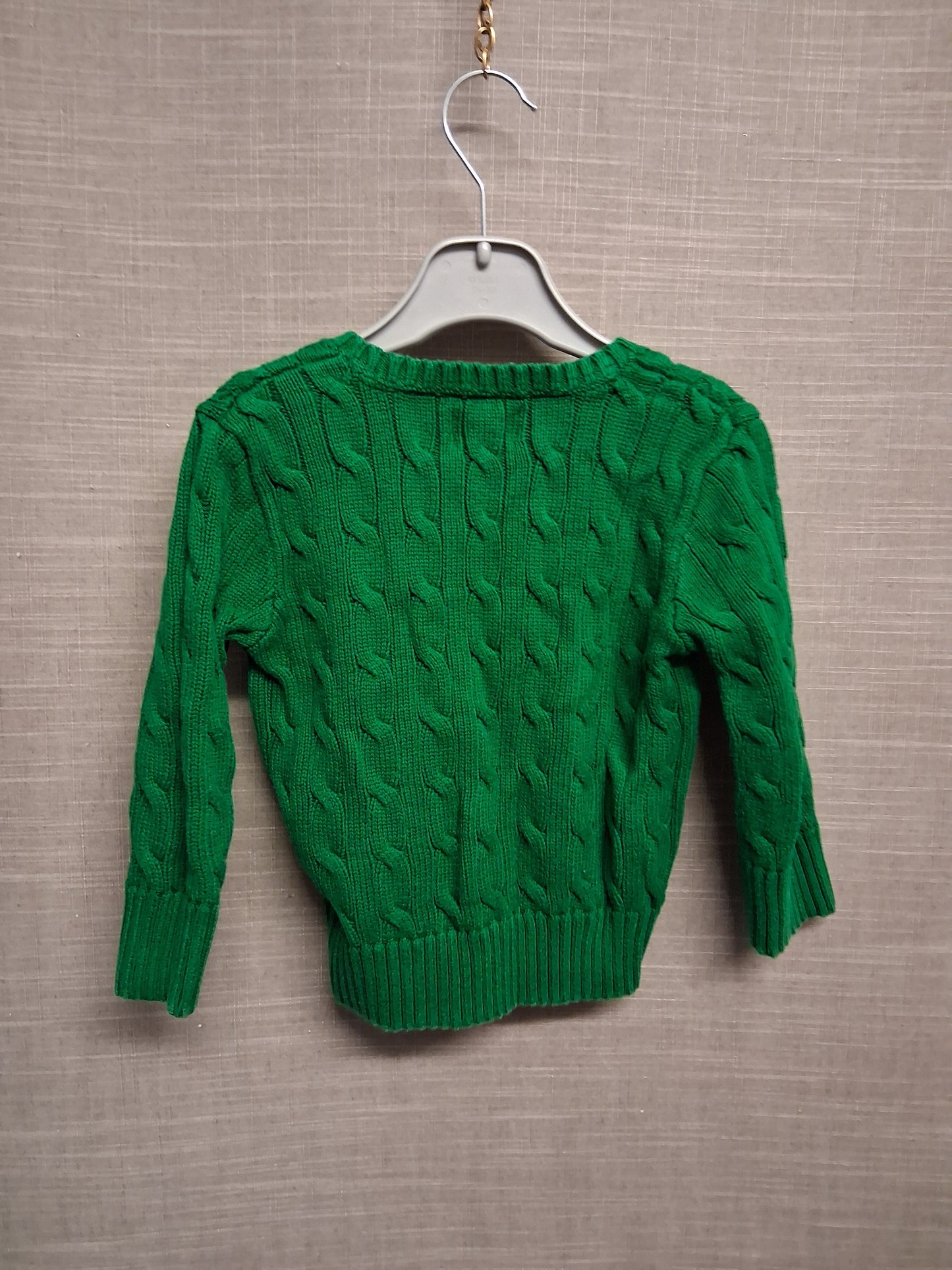 Polo Ralph Lauren Boys Green Cable Knit Jumper Pullover Age 2 Years