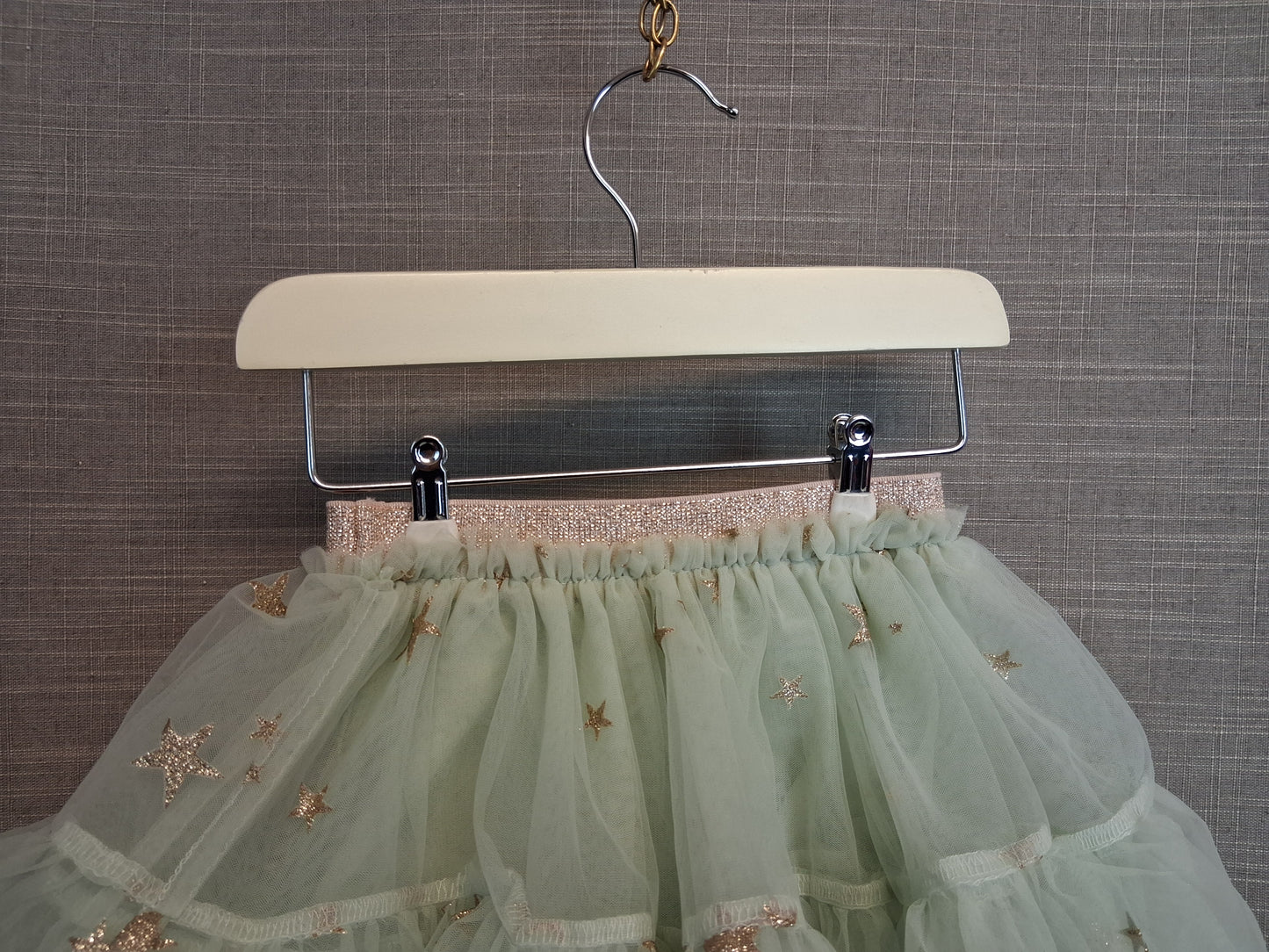 Next Girls Pale Green Gold Star Tutu Skirt Age 3-6 Months