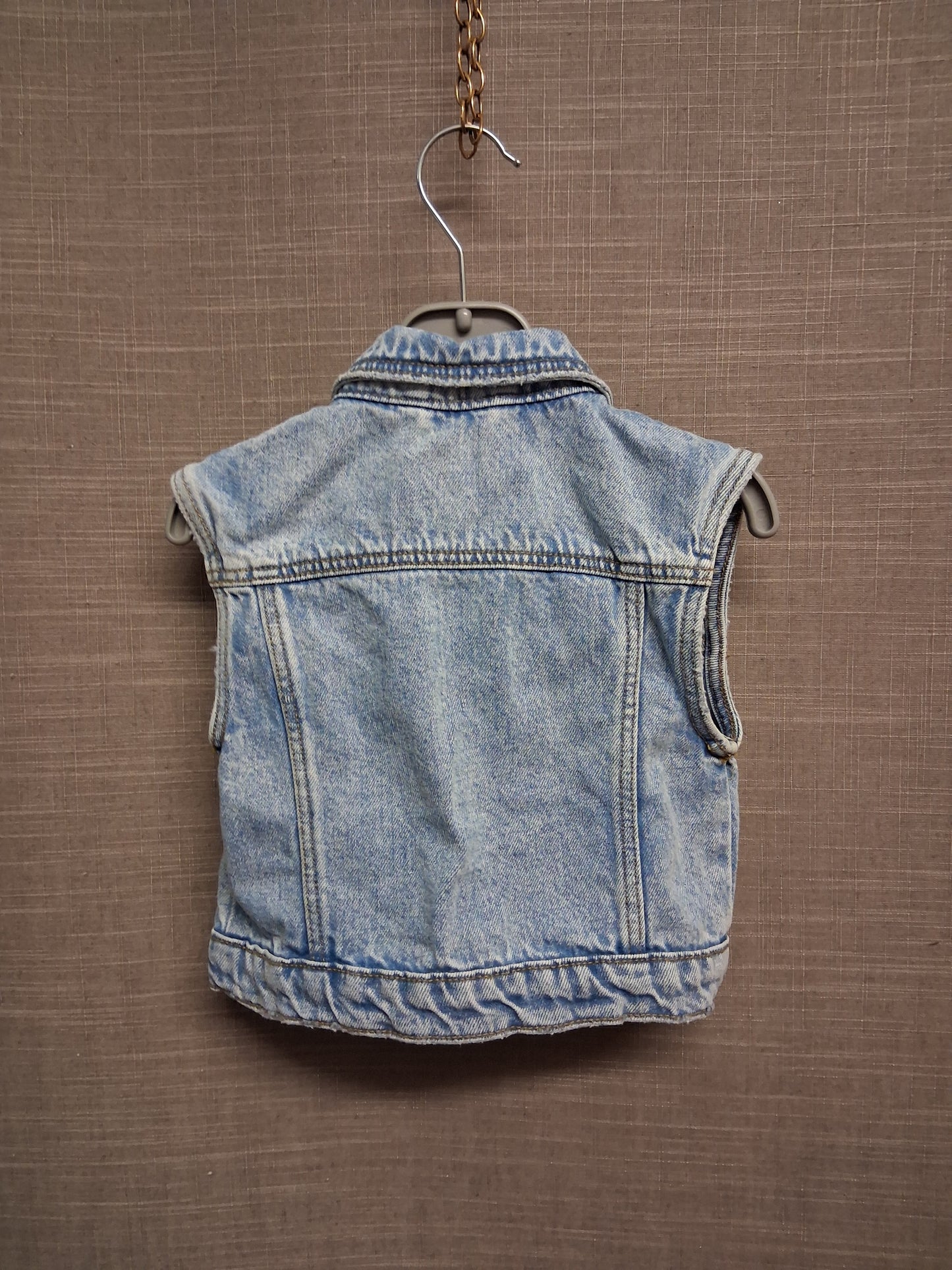 Primark Boys Denim Jacket Waistcoat Sleeveless Light Blue Age 18-24 Months