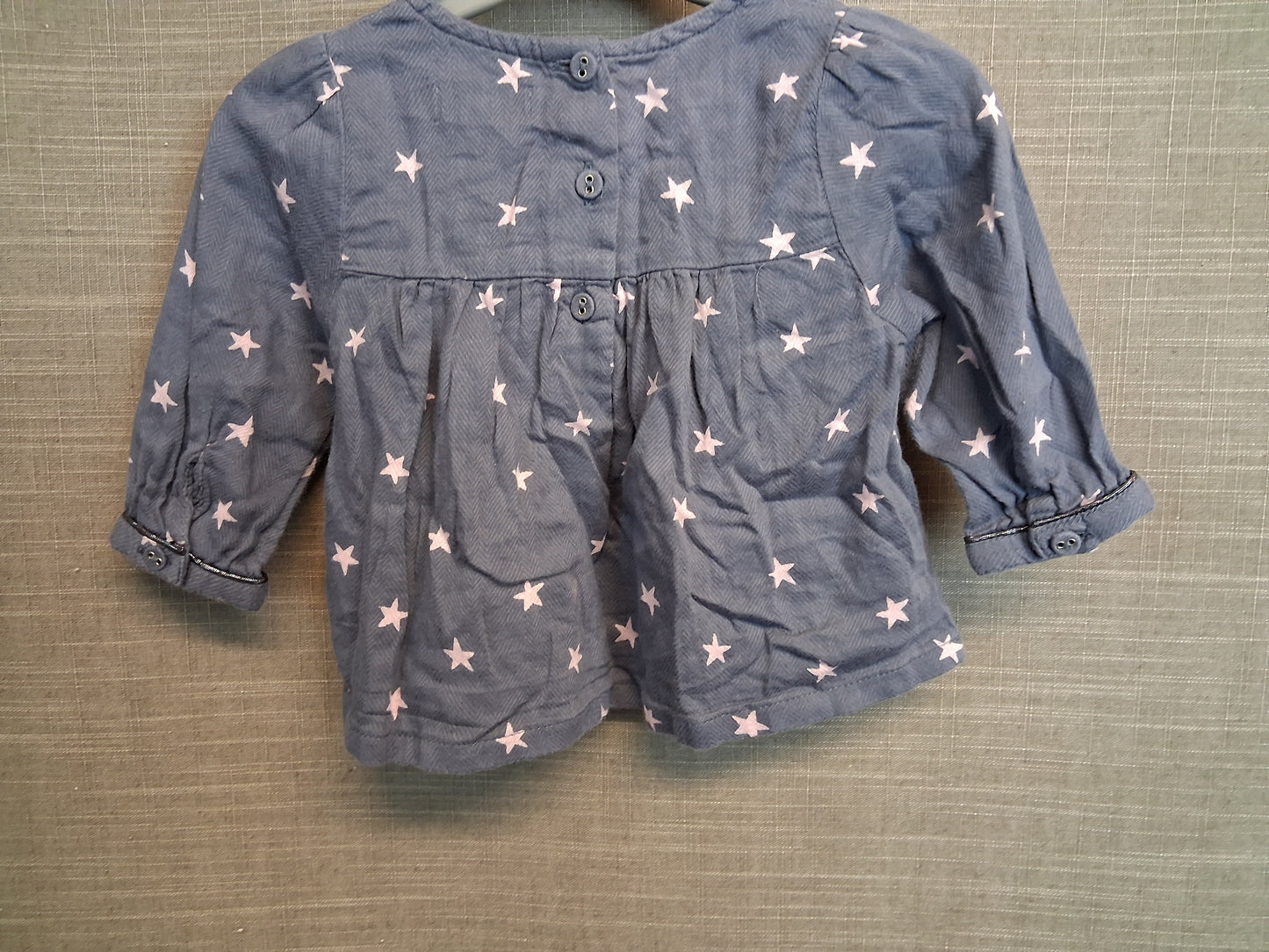Next Girls Blue Star Print Blouse Age 3-6 Months