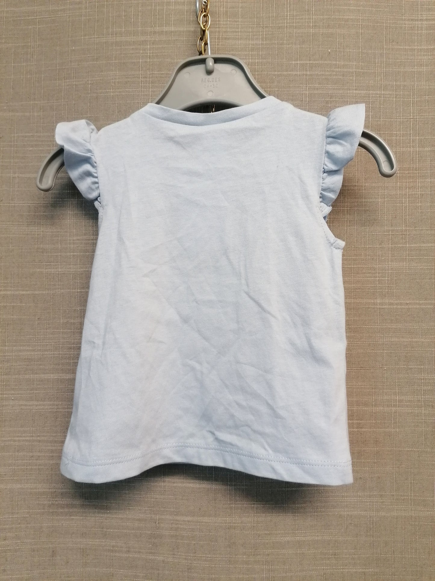 H&M Blue Sleeveless Jersey T-Shirt Age 3-6 Months New