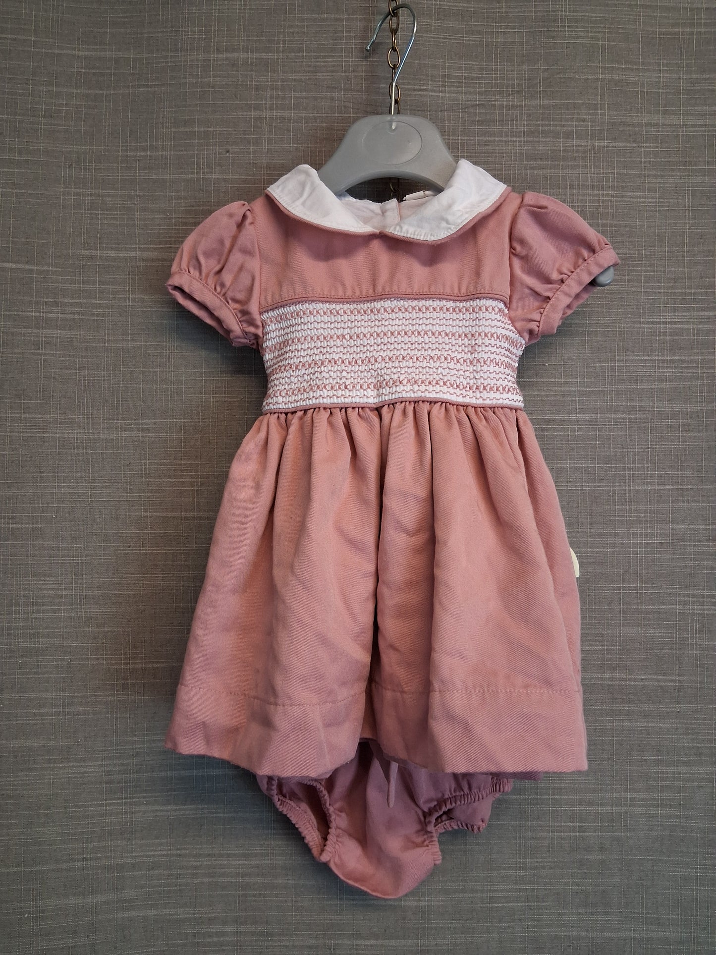 Malini Girls Pink Smock Dress with matching Pants Newborn