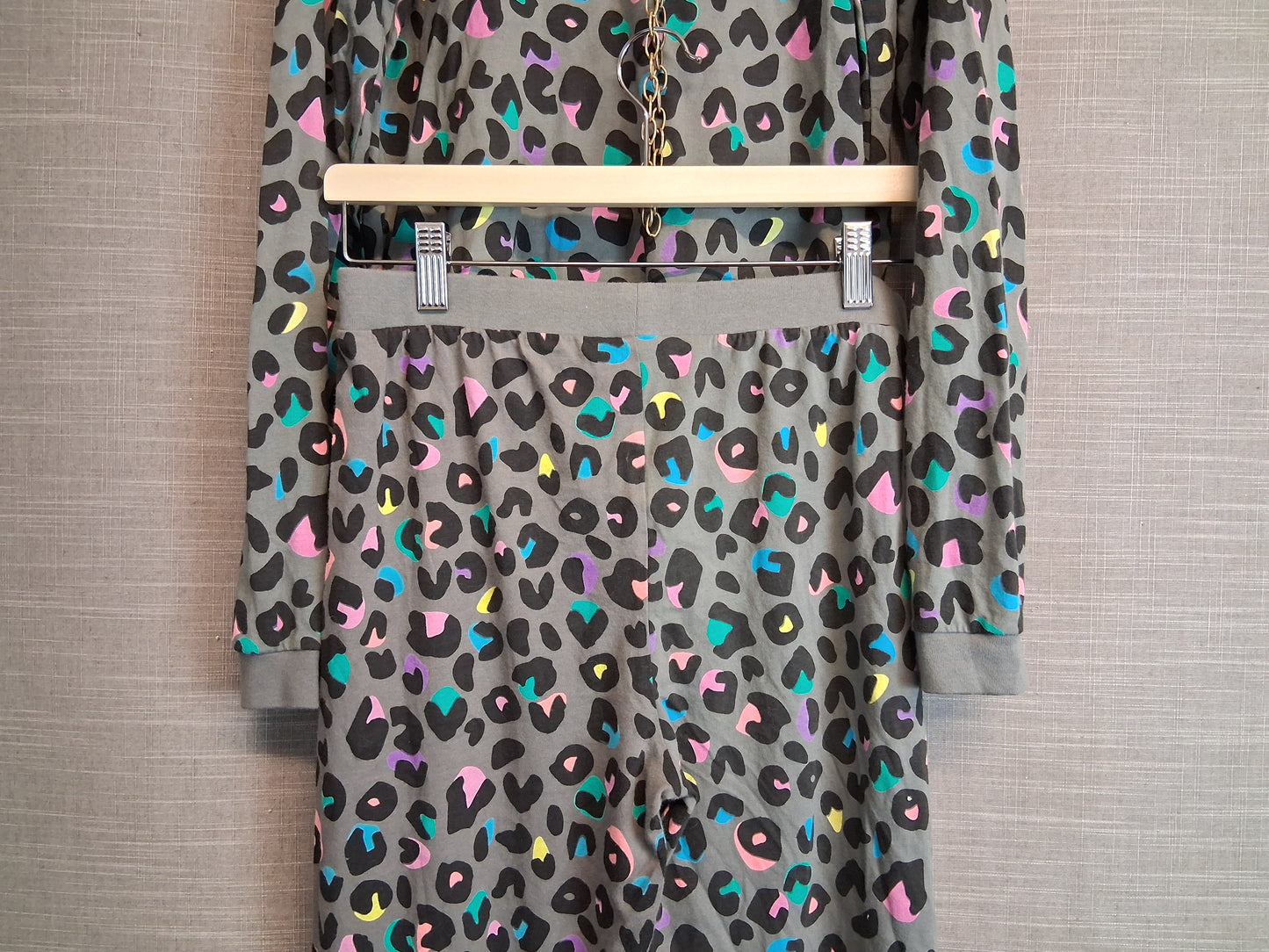 Marks & Spencer Girls Multicolour Leopard Print Pyjamas Set Age 13-14 Years