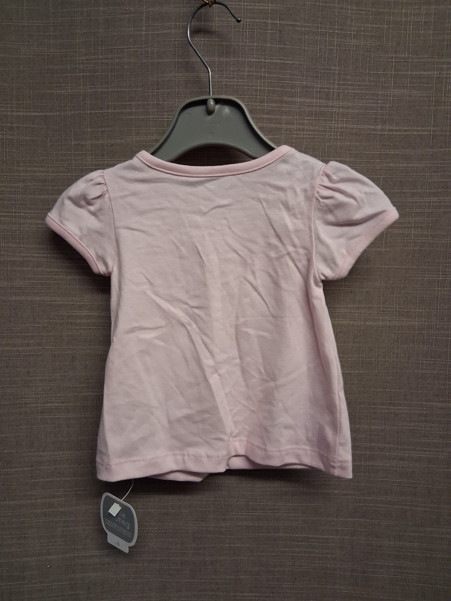 Nutmeg Girls Pale Pink Bunny Theme T-Shirt Age 0-3 Months New