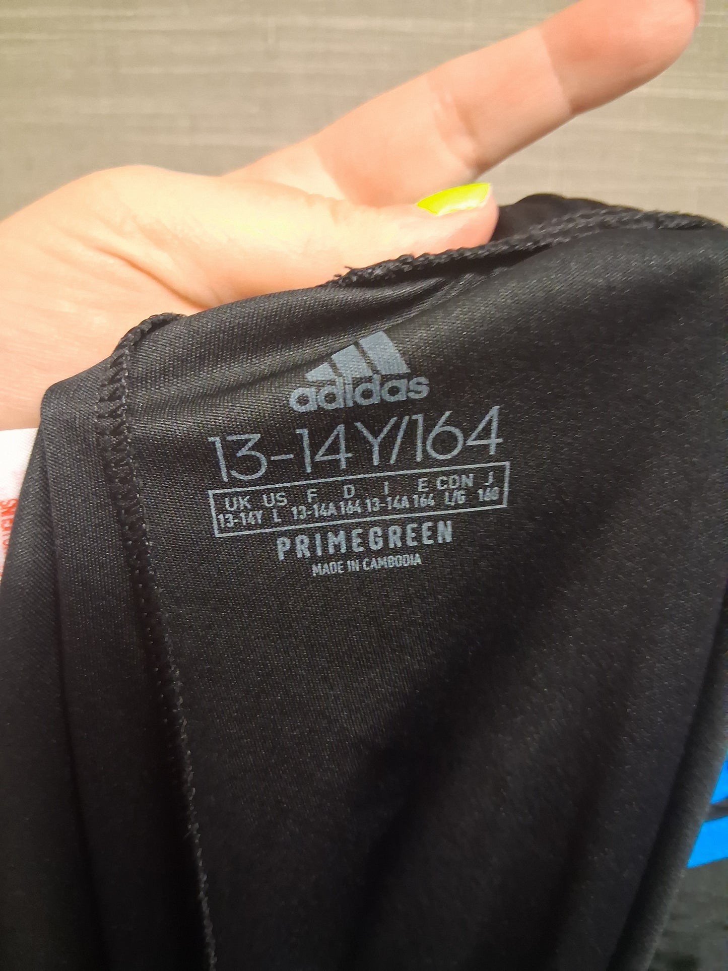Adidas Boys Black Blue Stripe Shorts Age 13-14 Years