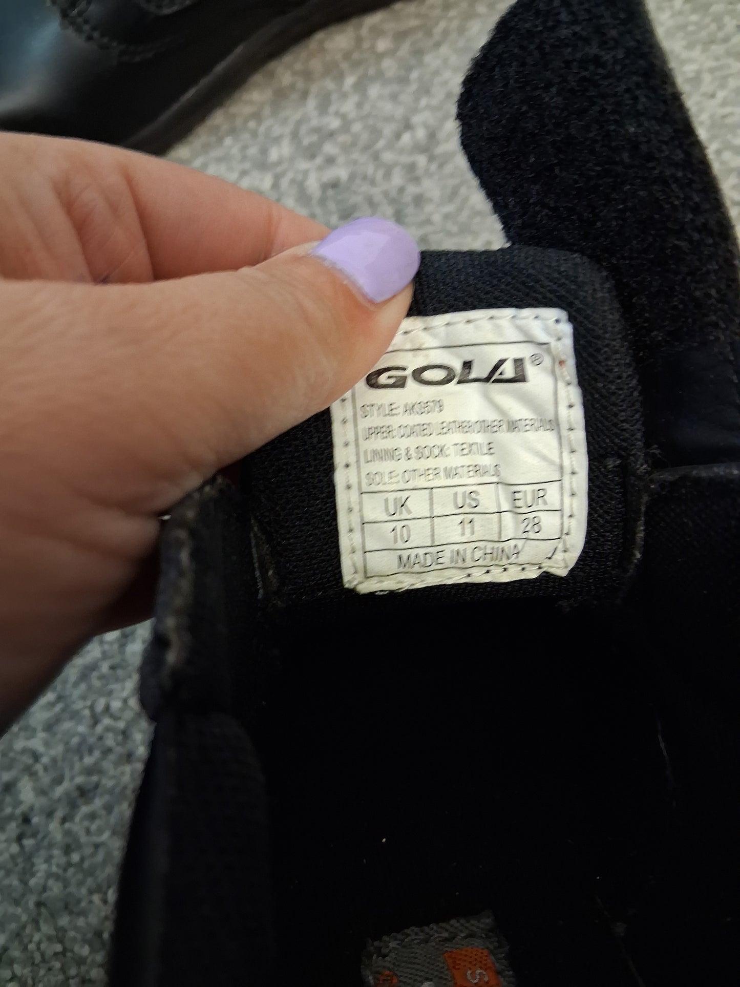 Gola Boys Black School Shoes Size 10 New