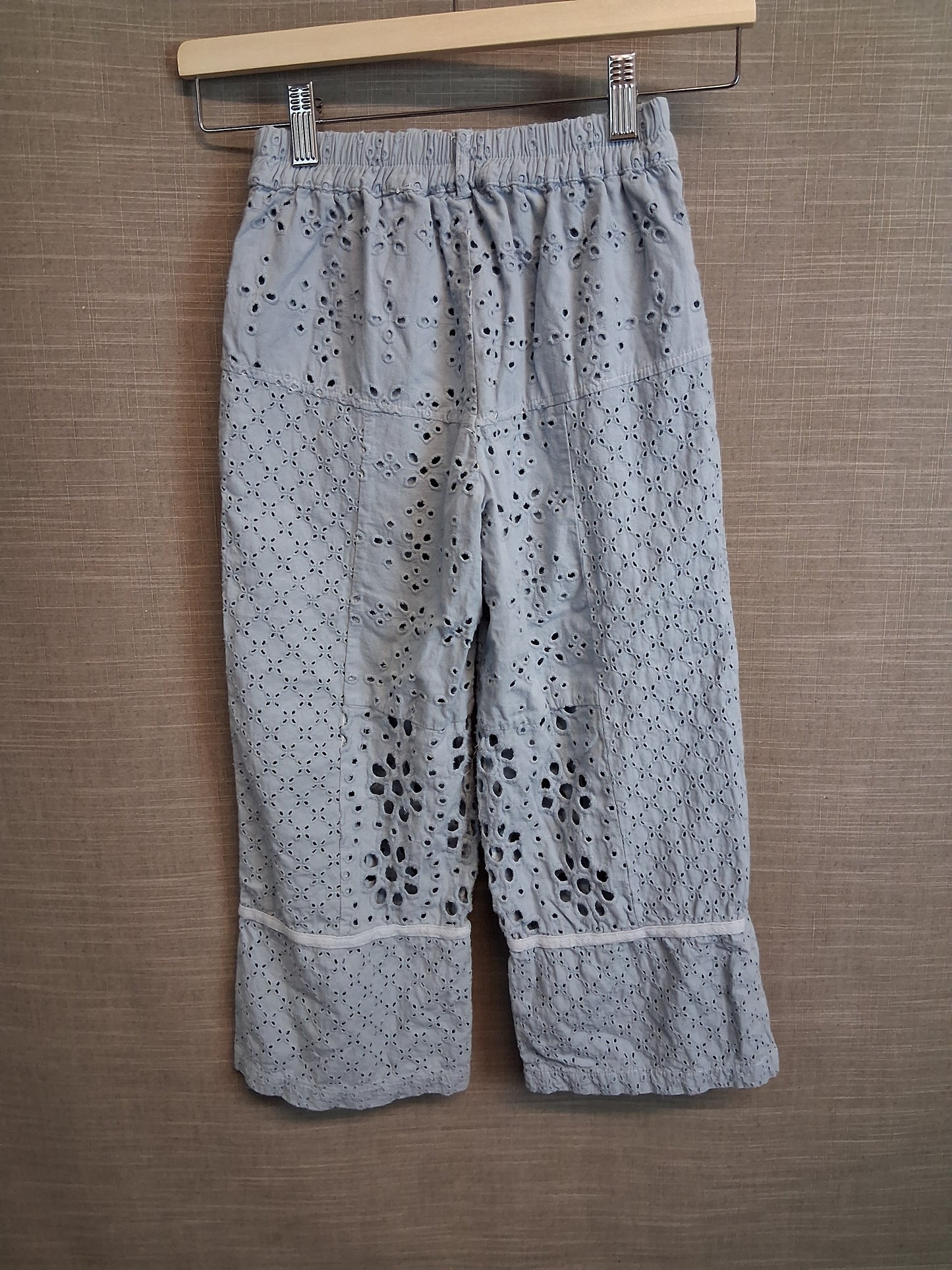 Zara Girls Blue Brodiere Anglaise Crop Trousers Age 8 Years