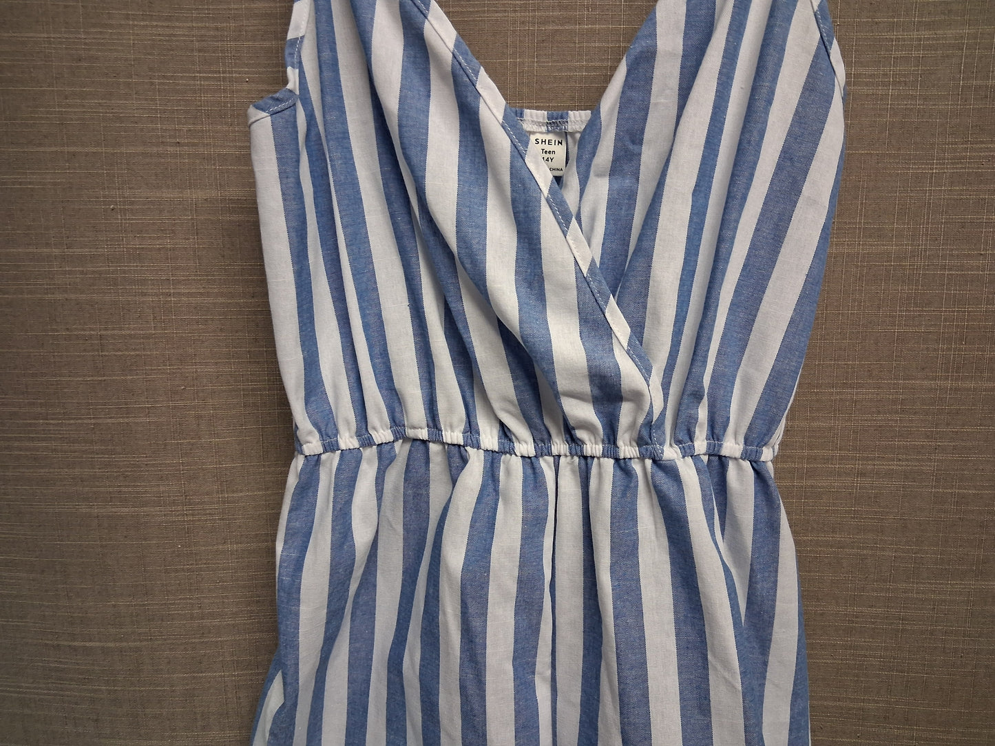 Shein Girls Blue White Striped Playsuit Age 14 Years