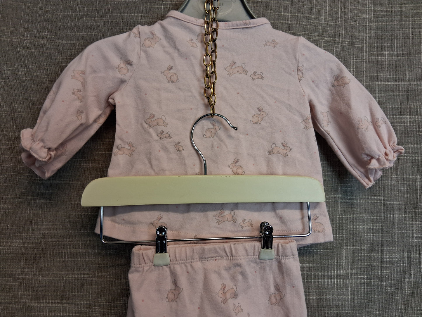 Next Girl 2 Piece Outfit Jersey Pink Bunny Print Age Newborn