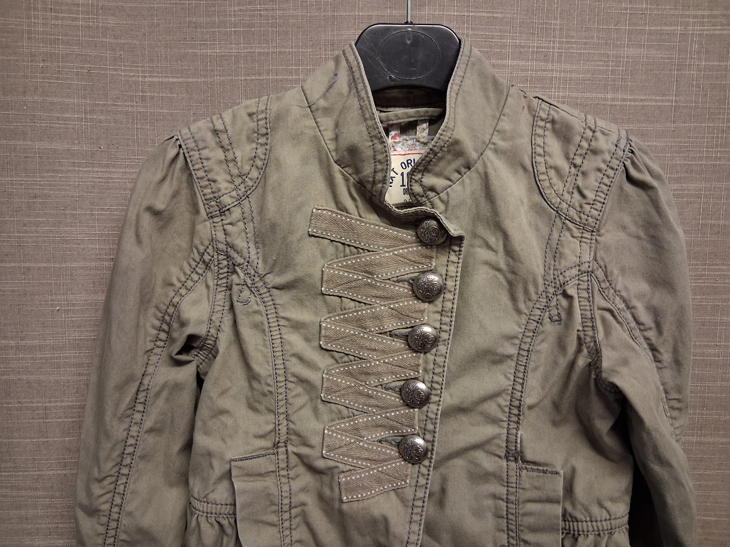 Next Girls Military Style Jacket Khaki Green Age 7-8 Years Vintage