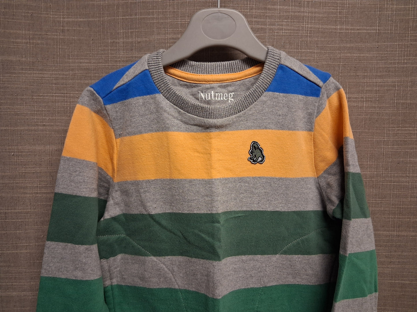 Nutmeg Multicolour Striped Long Sleeve Sweater With Pockets Age 3-4 Years
