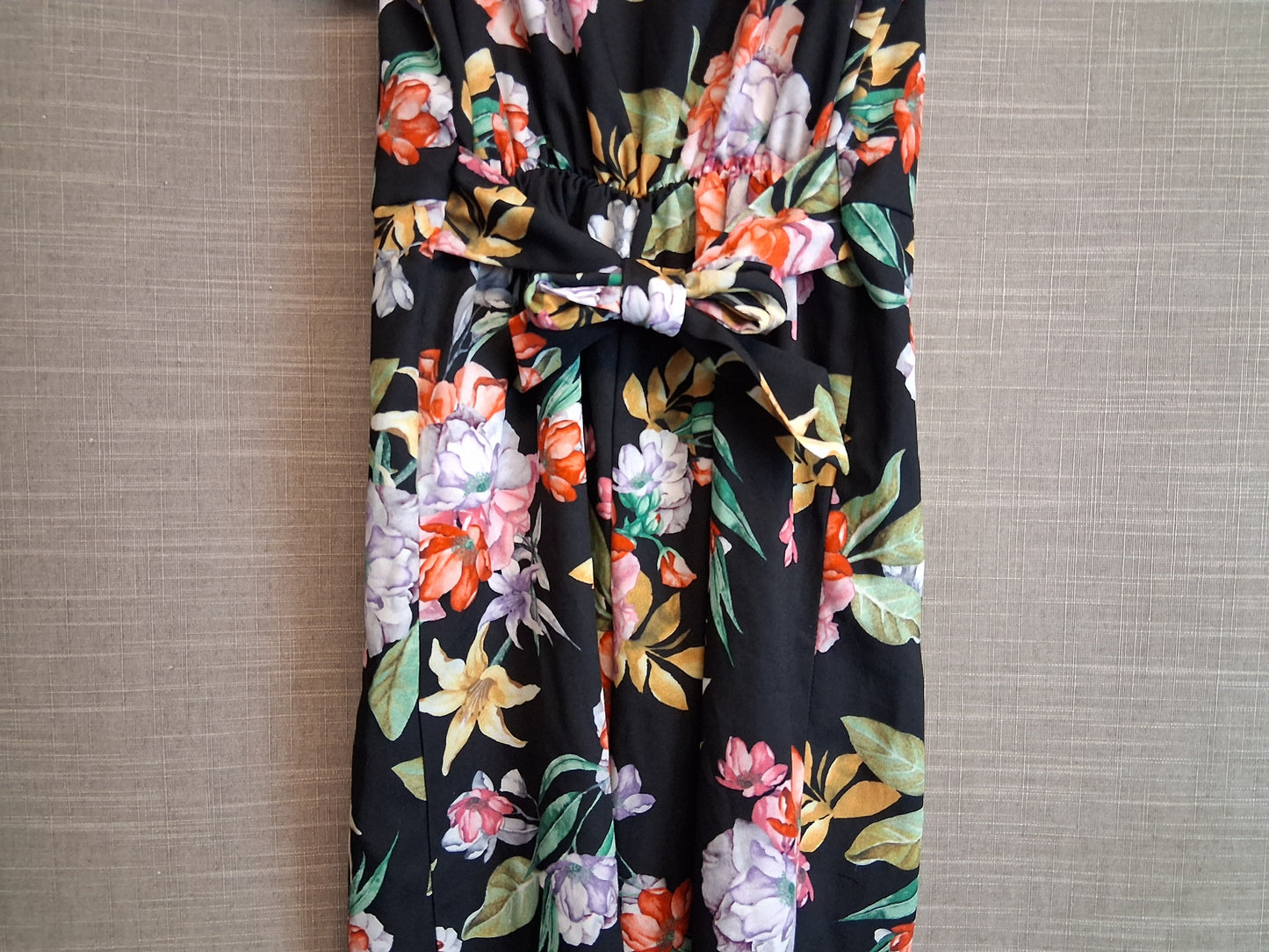 Next Girls Black Floral Jumpsuit Age 5 Years Tie Waist