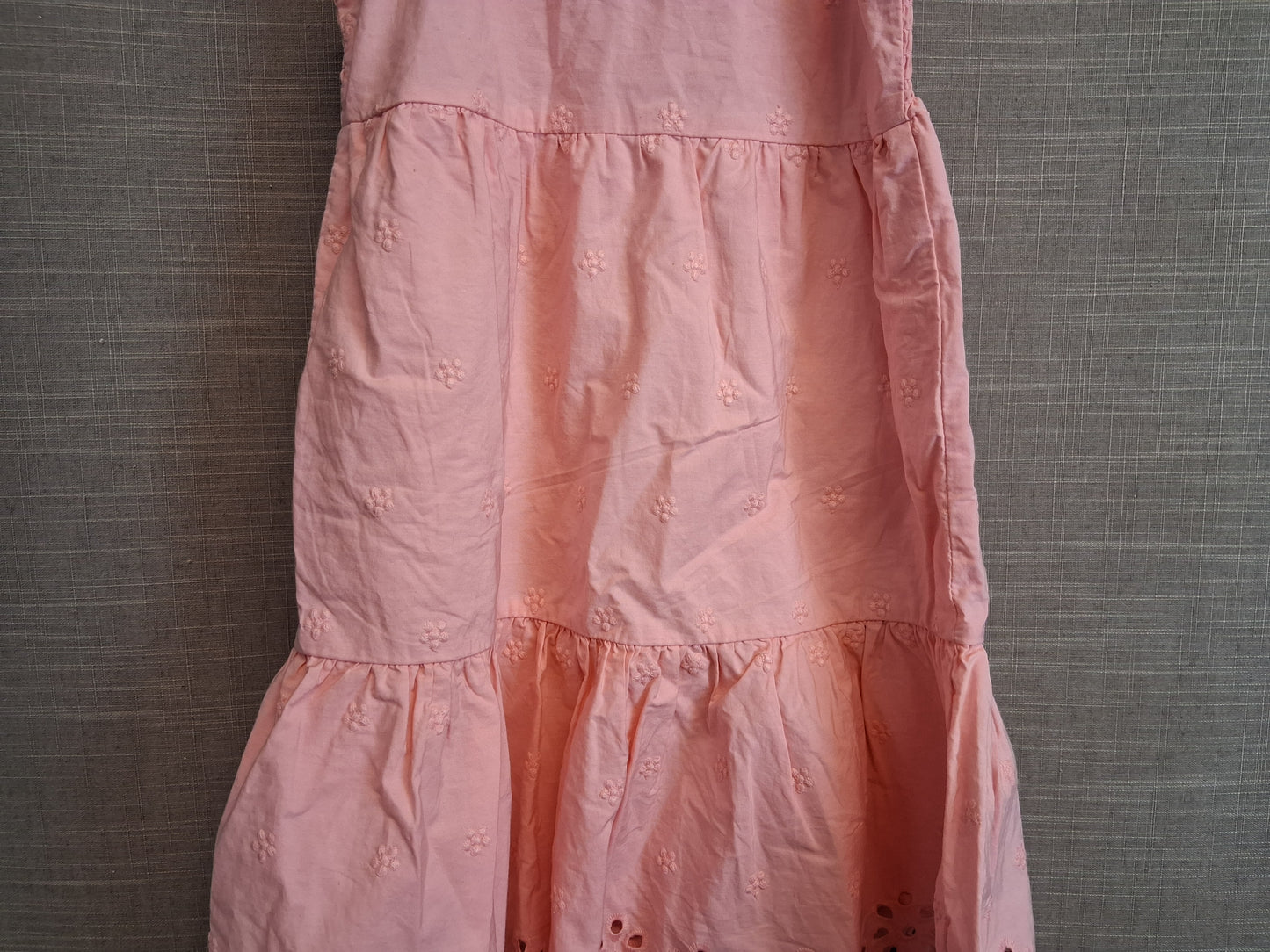 George Girls Pink Tiered Dress Cotton Age 8-9 Years