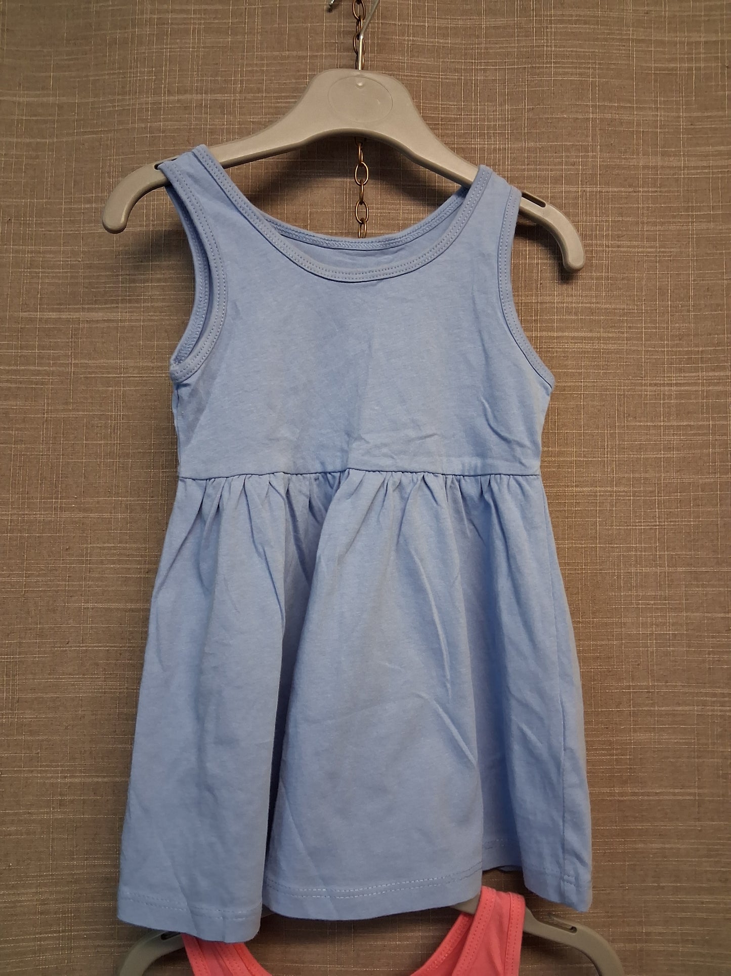 Primark Girls Jersey Sundress Age 9-12 Months Blue & Pink 2 Pack