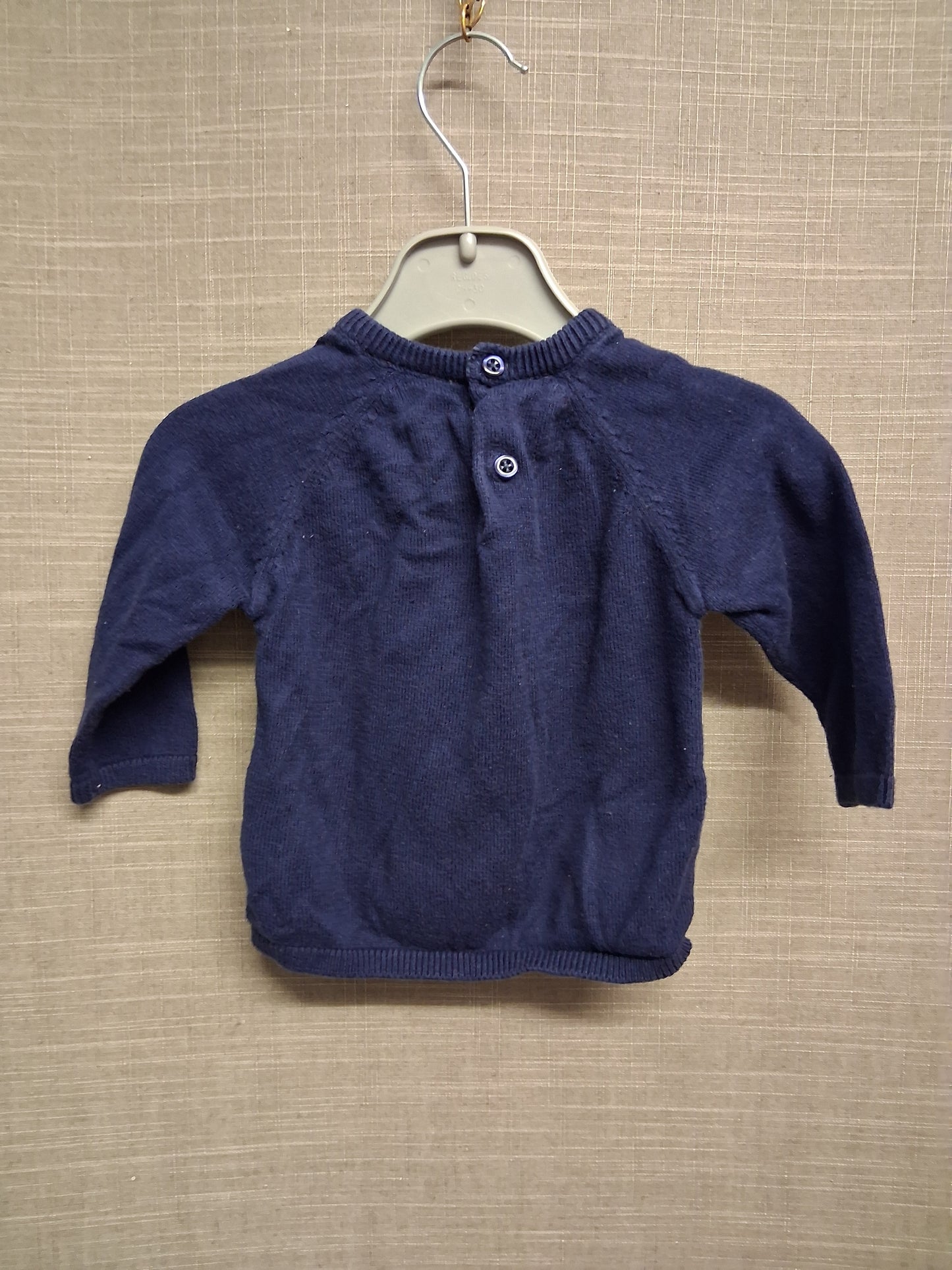 Lily & Jack Boys Blue Knitted Sweater Jumper Car Motif Age 3-6 Months