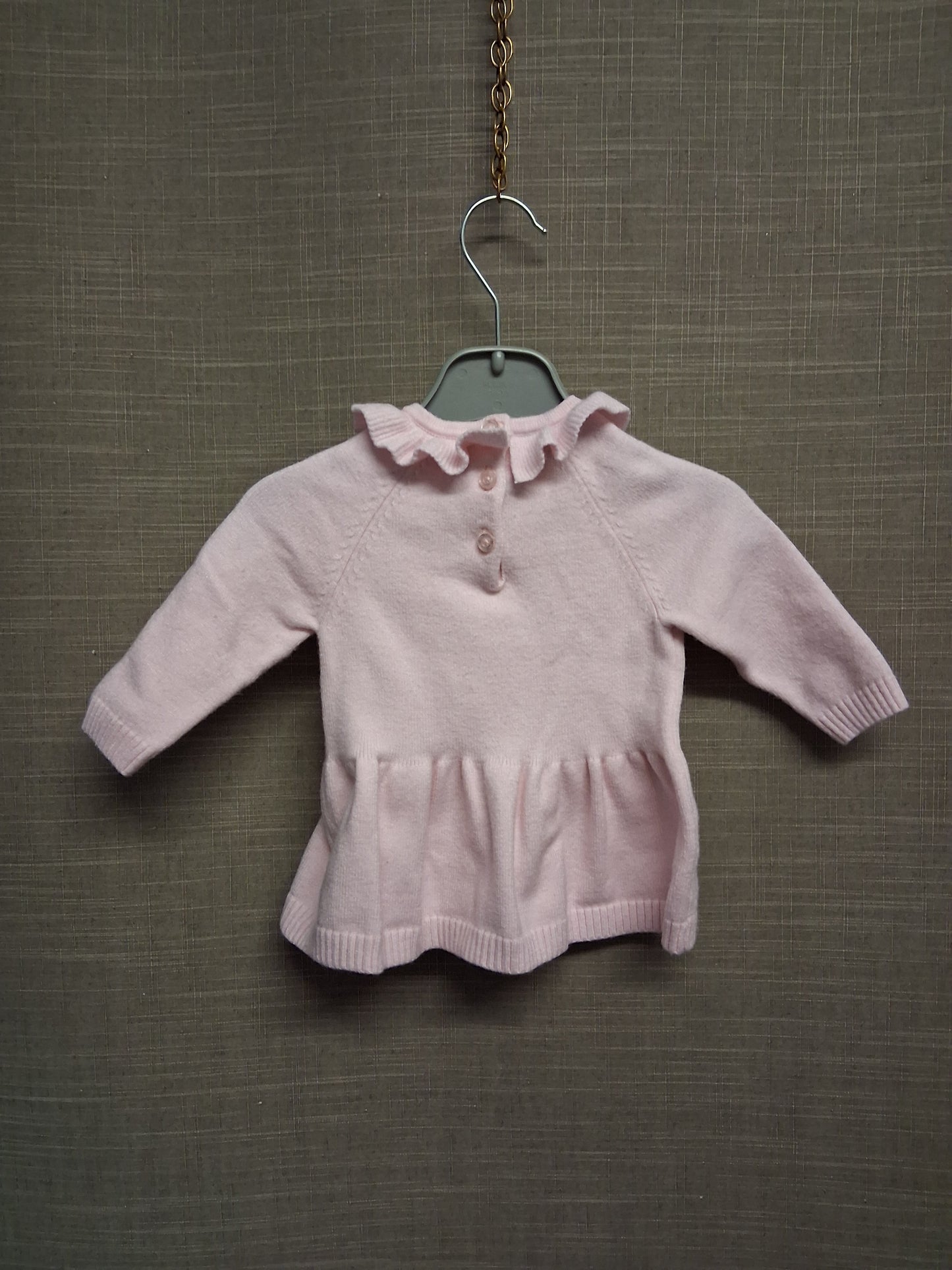 Nutmeg Girls Pale Pink Soft Knit Jumper Dress Age 0-3 Months