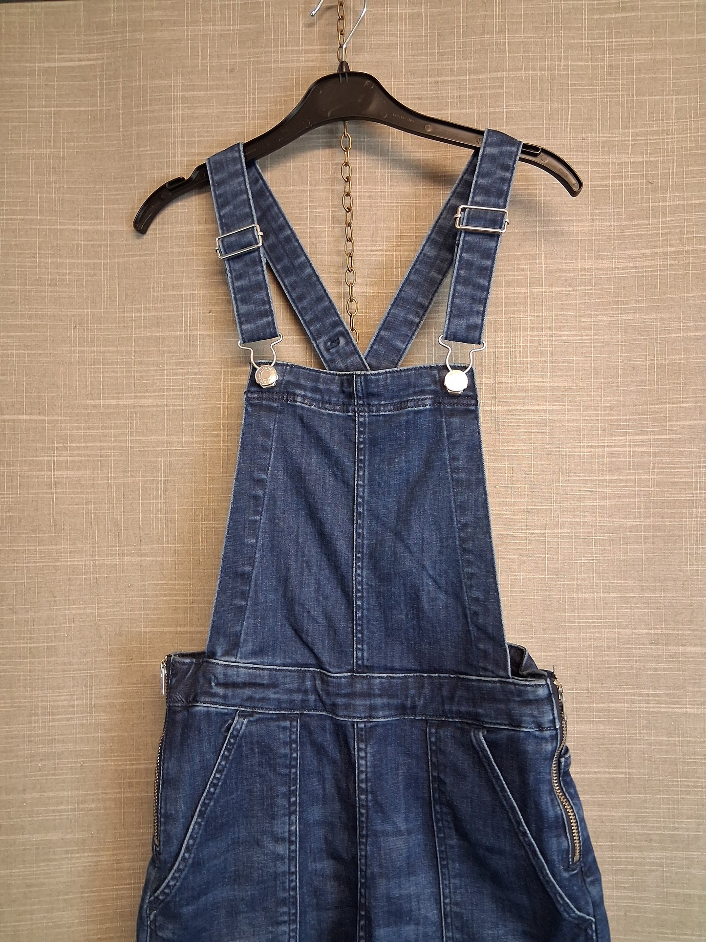 H&M Girls Denim Blue Dungarees Blue Frayed Hem Age 11-12 Years
