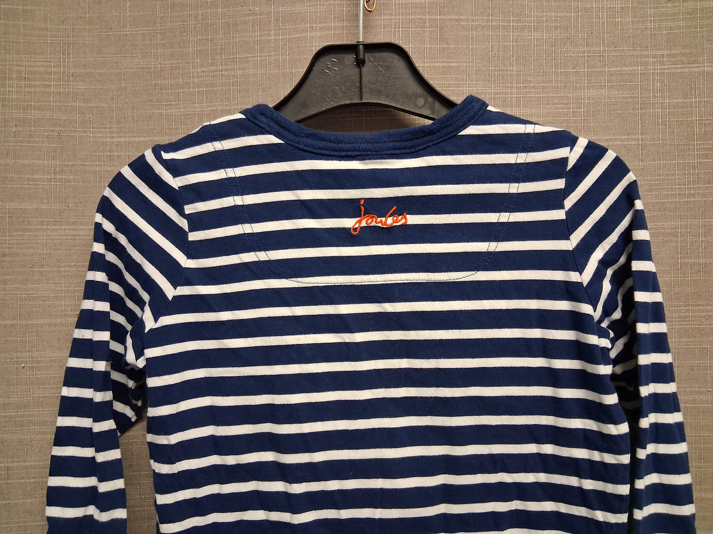 Joules Boys Striped Blue White Long Sleeve T-Shirt Dinosaur Theme Age 6 Years