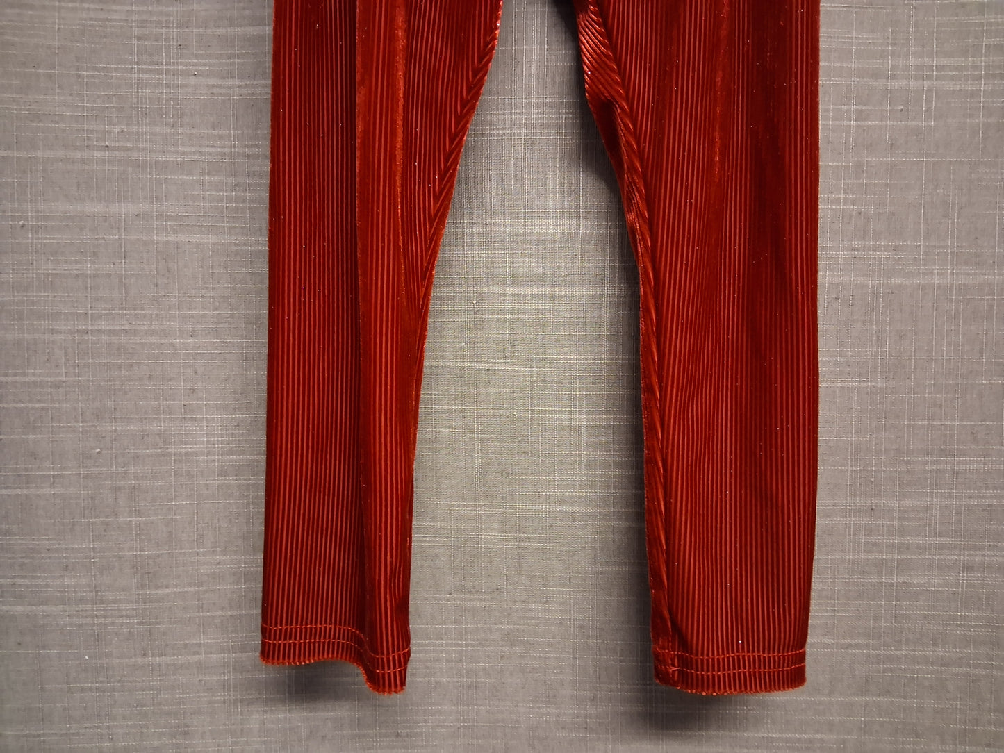 Next Girls Red Velour Leggings with Gold Sparkle Age 3 Years