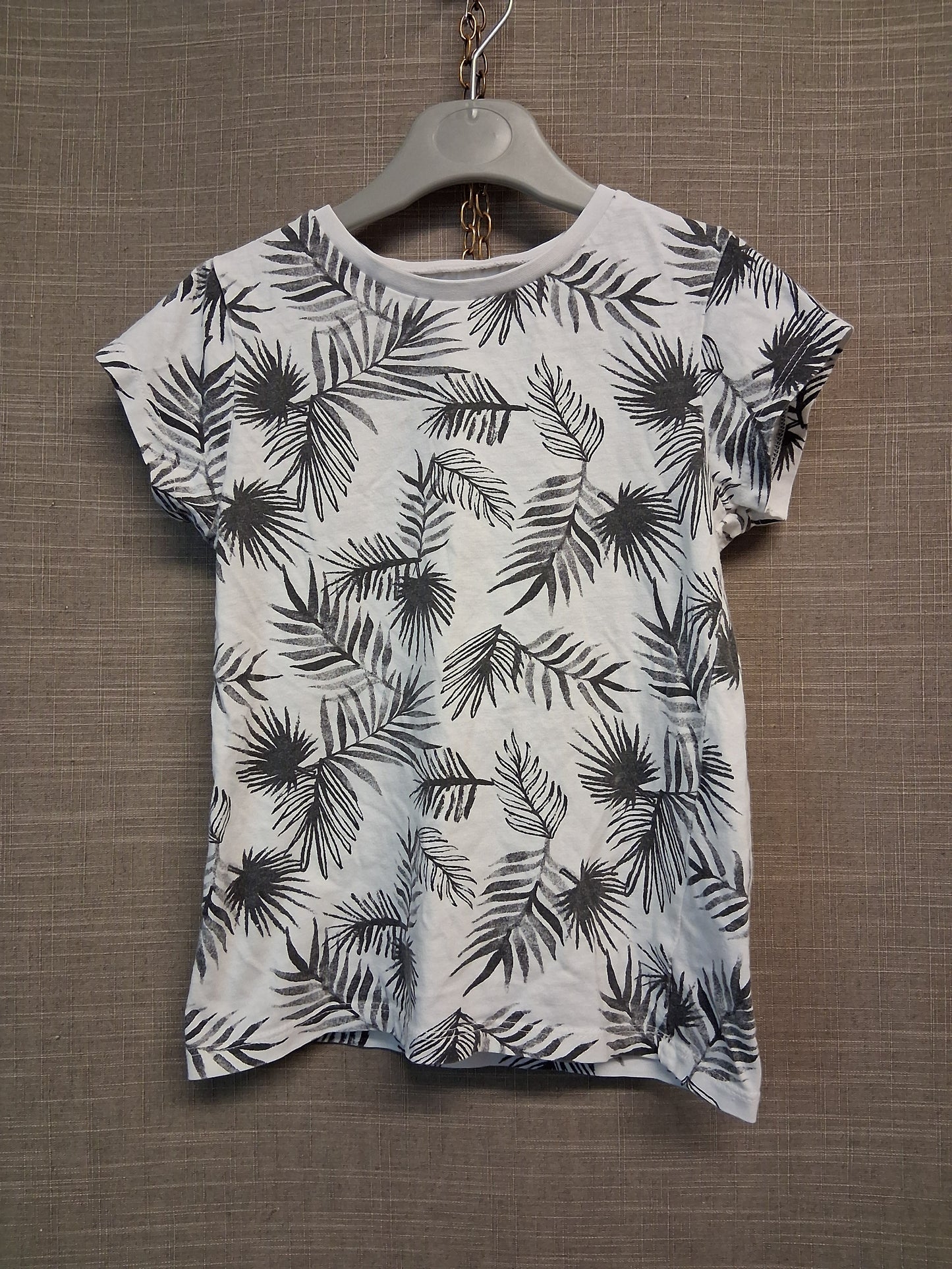 George Boys Tropical Print White Black Short Sleeve Age 5-6 Years