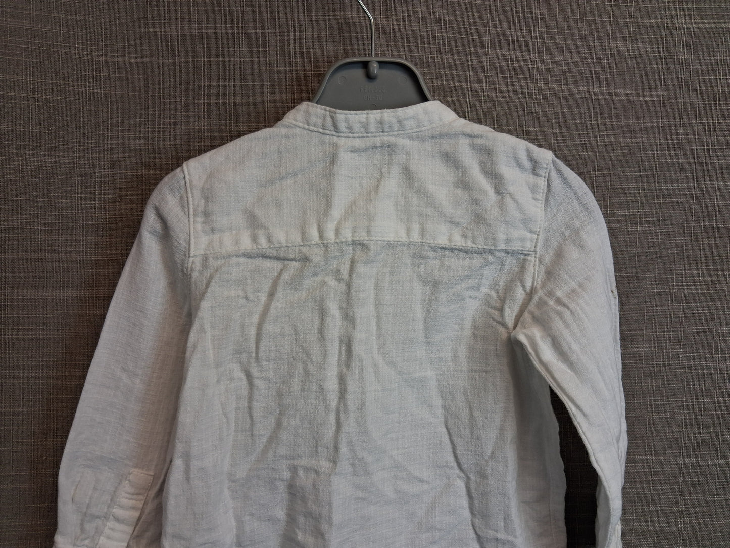 F&F Boys Long Sleeve Collarless Shirt Age 12-18 Months 100% Cotton