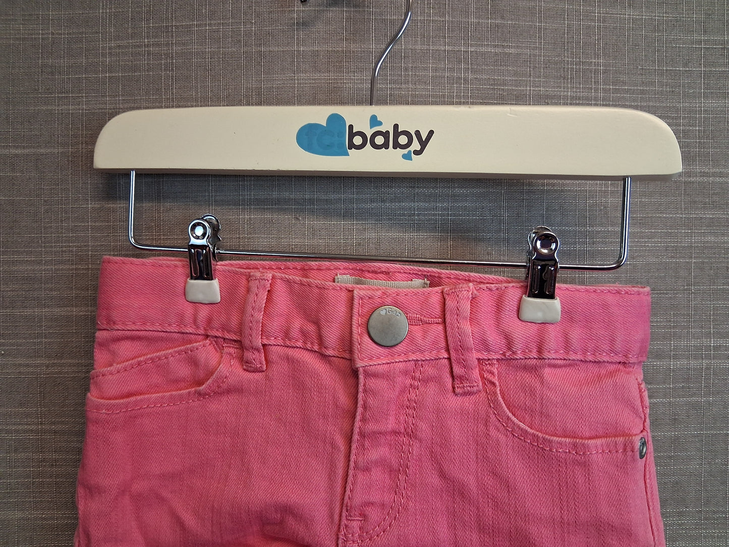 GAP Girls Pink Denim Shorts Age 12-18 Months Adjustable Waist