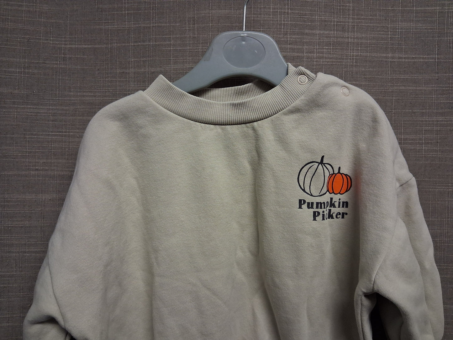 George Boys Beige Pumpkin Autumn Sweater Age 9-12 Months