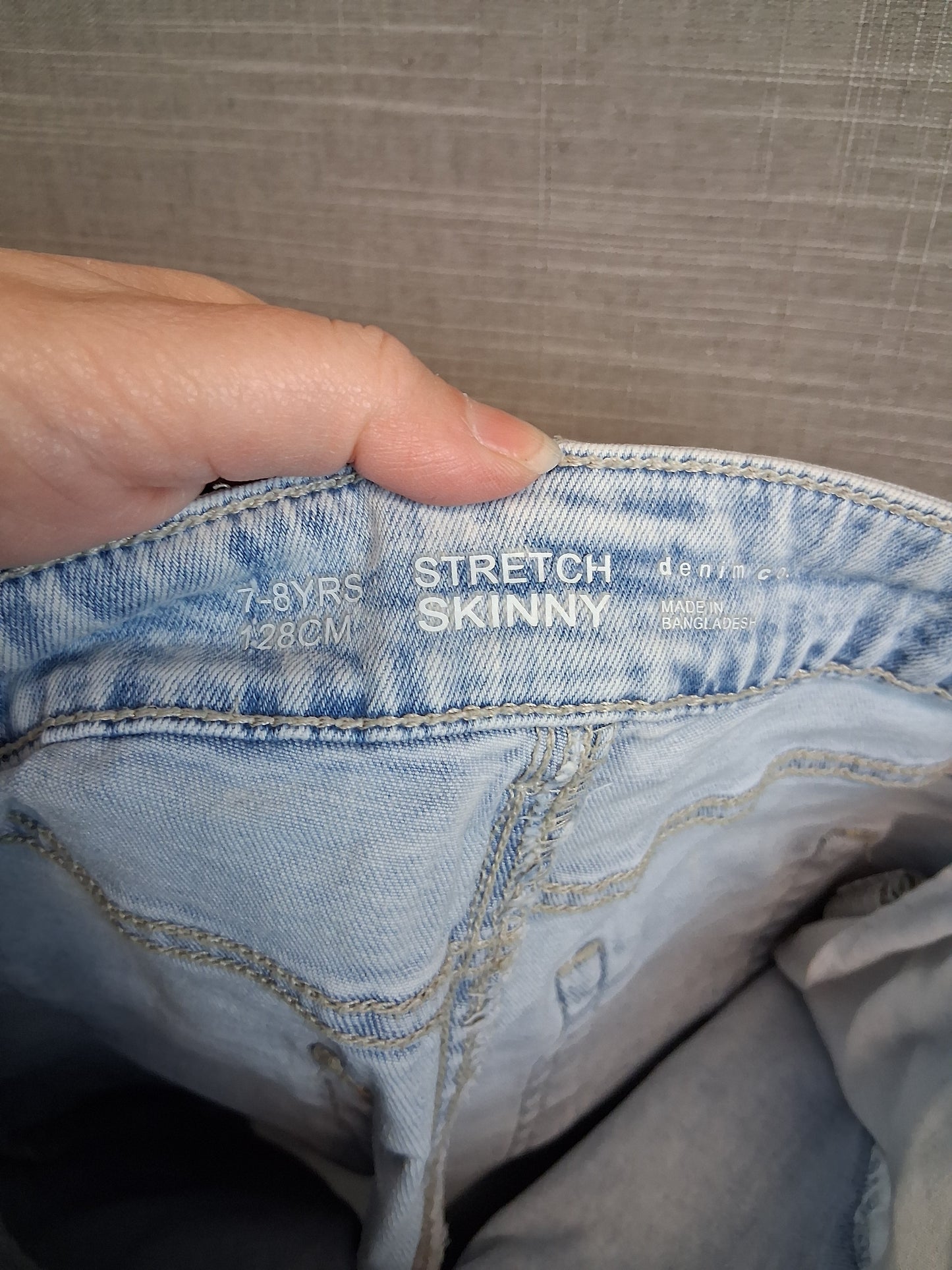 Primark Boys Denim Blue Stretch Skinny Shorts Age 7-8 Years