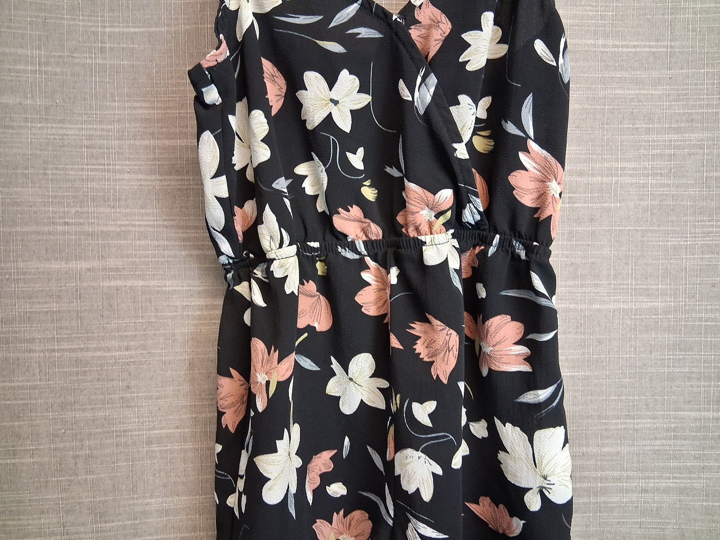 Shein Girls Black Floral Playsuit Age 8-9 Years