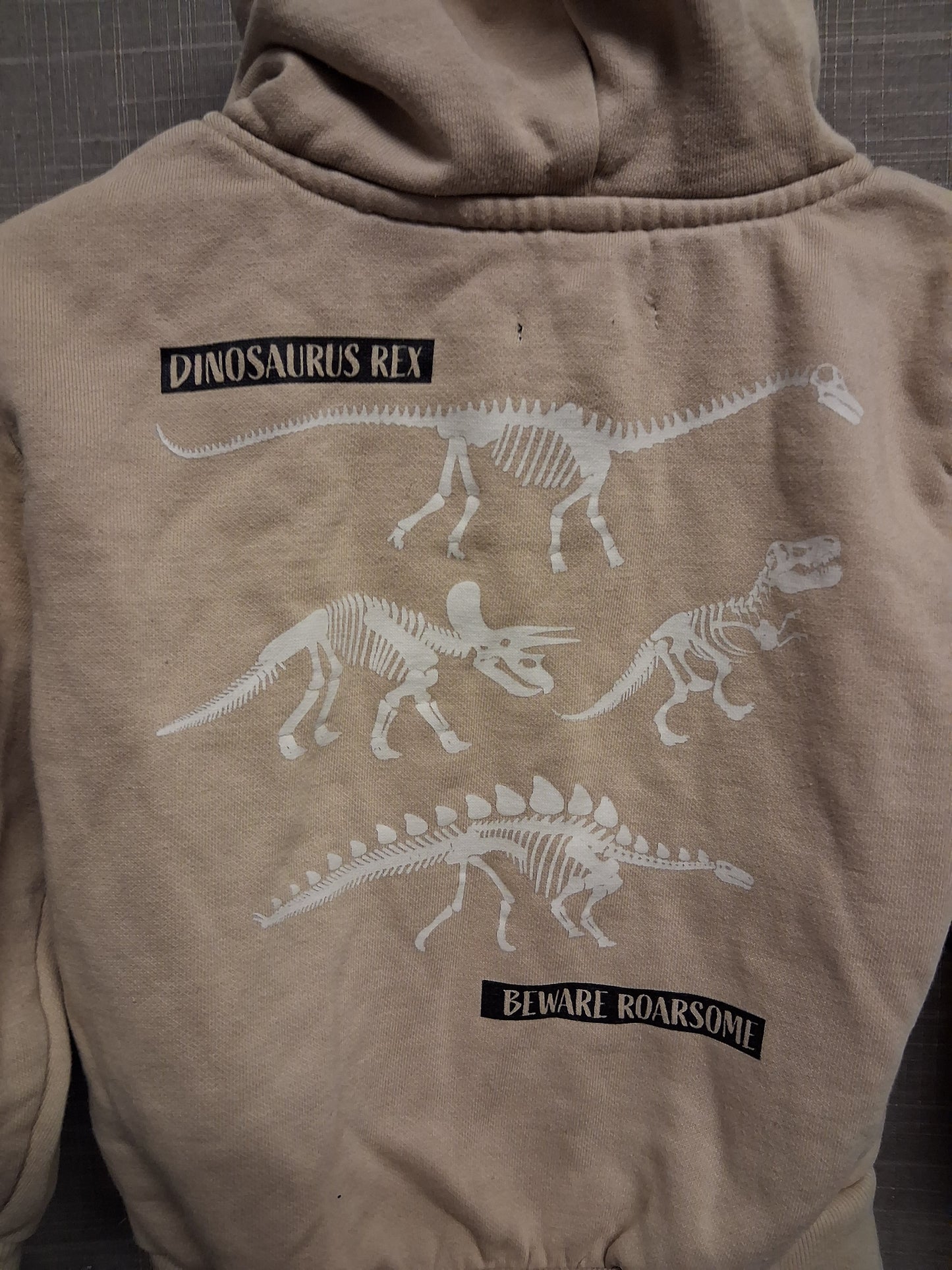 Jeff & Co Dinosaure Theme Beige Full Zip Hoodie Age 3-4 Years