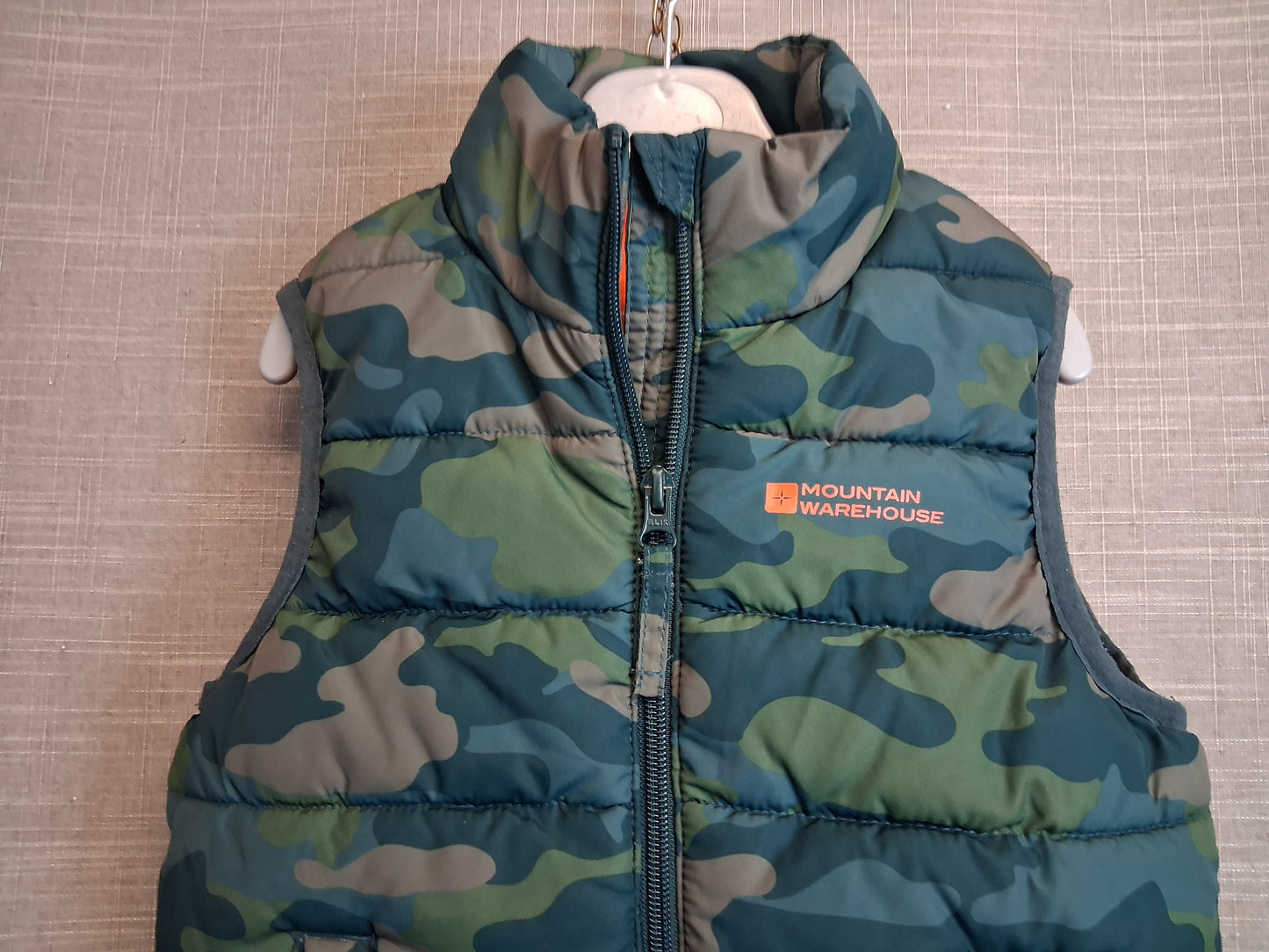Mountain Warehouse Boys Green Camouflage Bodywarmer Gilet Age 3-4 Years