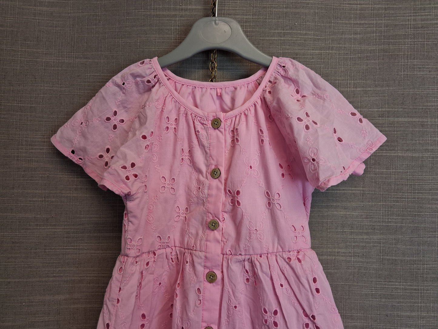 Nutmeg Girls Pink A Line Tiered Dress Age 2-3 Years