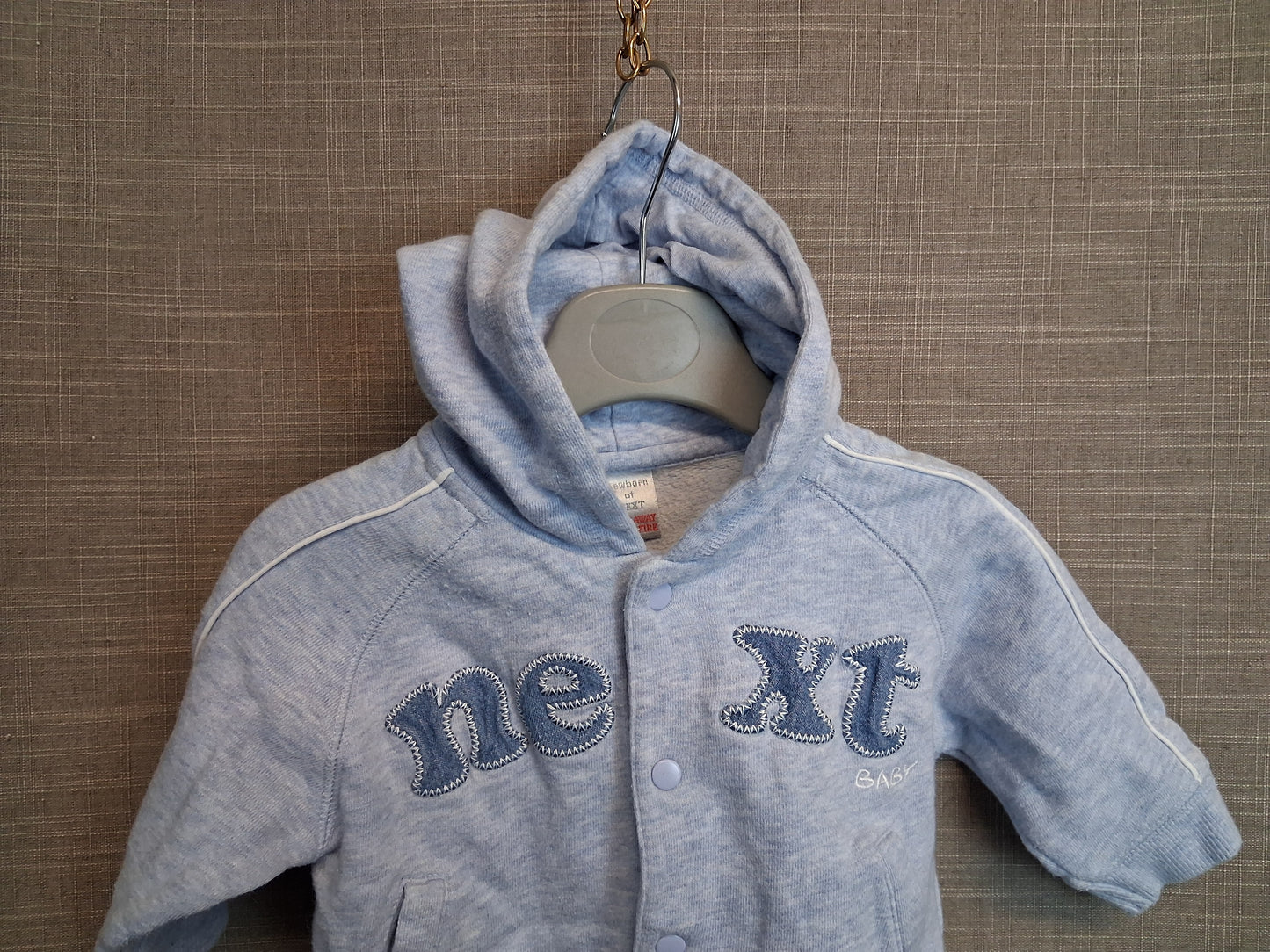 Next Boys Full Zip Hoodie Blue Age 3-6 Months